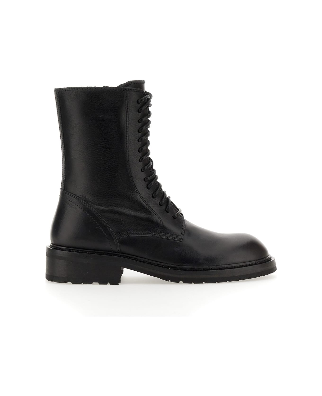 Ann Demeulemeester Leather Lace-up Boot - NERO