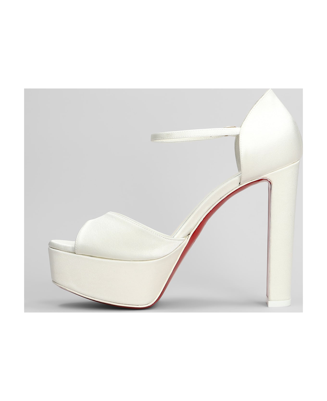 Christian Louboutin Sandaloo 130 Sandals In White Silk - white