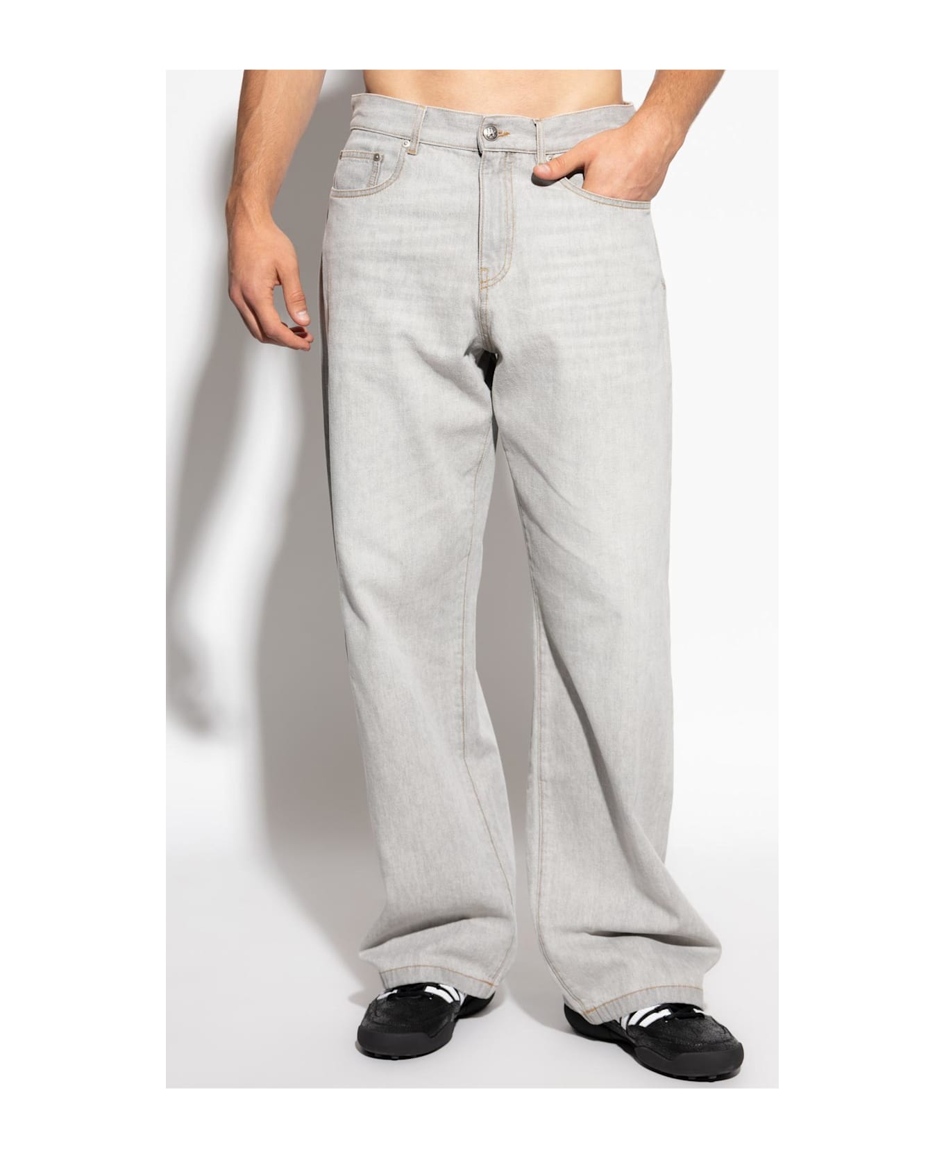 Palm Angels Jeans With Logo - GREY