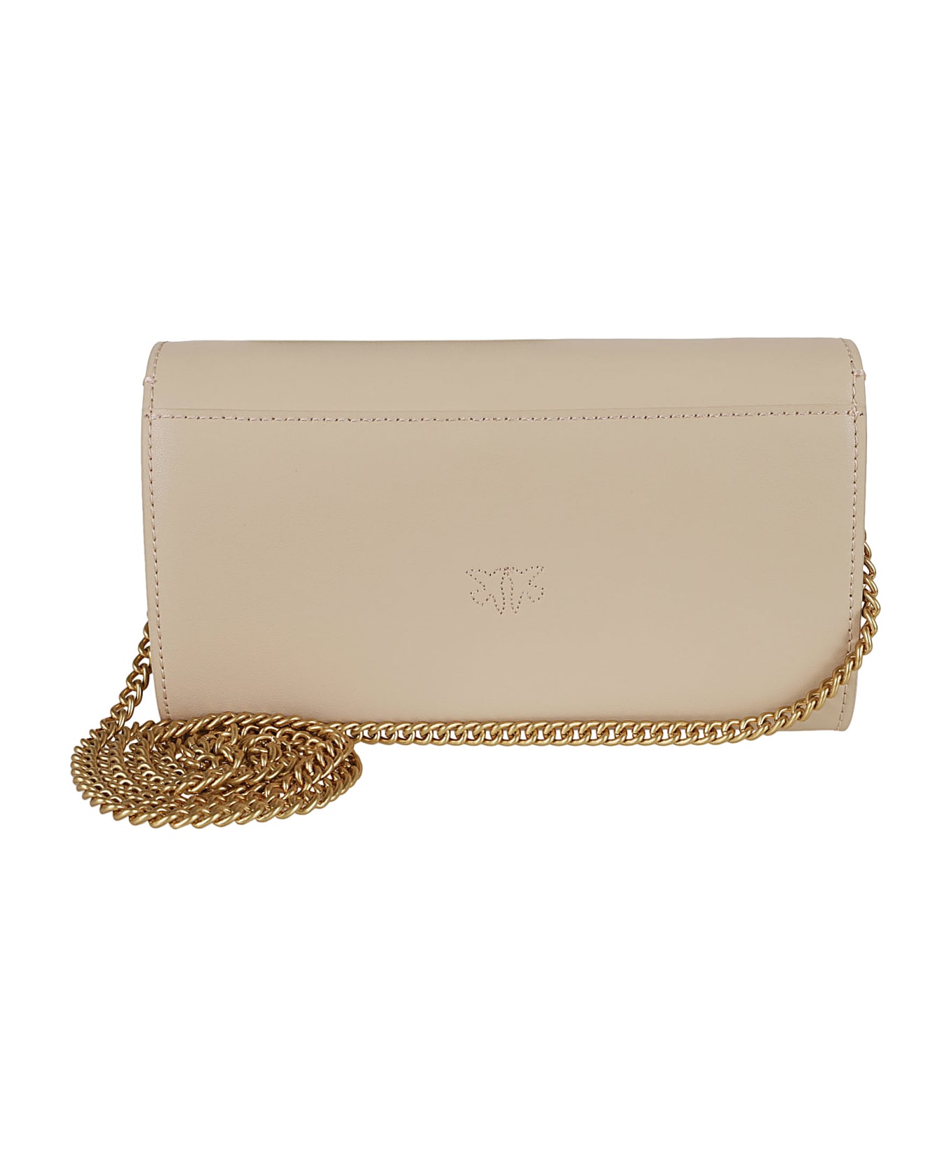 Pinko Love One Wallet C Vitello - Q Beige Grigio Fumo Antique Gold