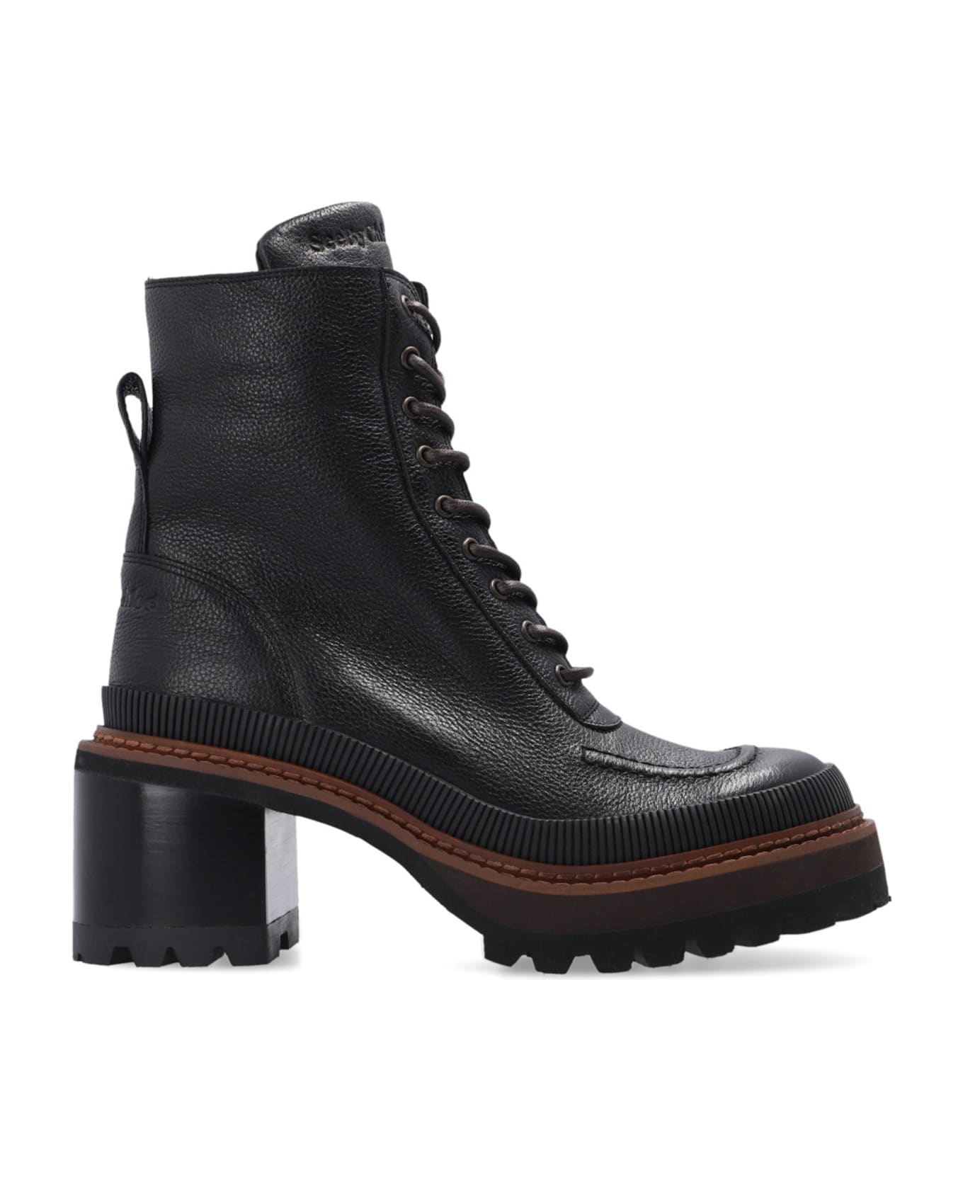 See by Chloé Mahalia Leather Lace-up Boots - Black