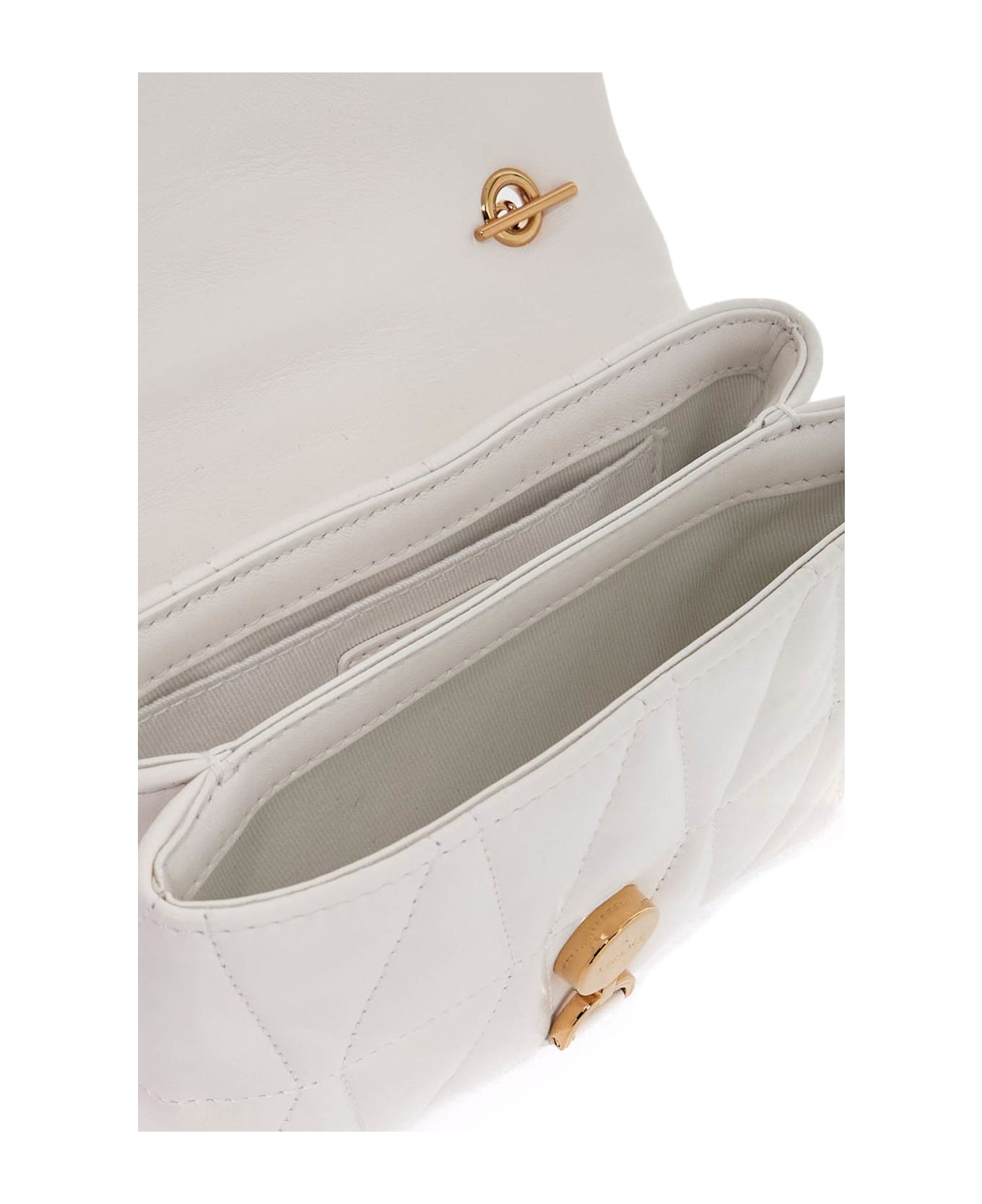 Versace 
cleio
 Small White Leather Crossbody Bag - PORCELAIN WHITE-VERSACE G (White)