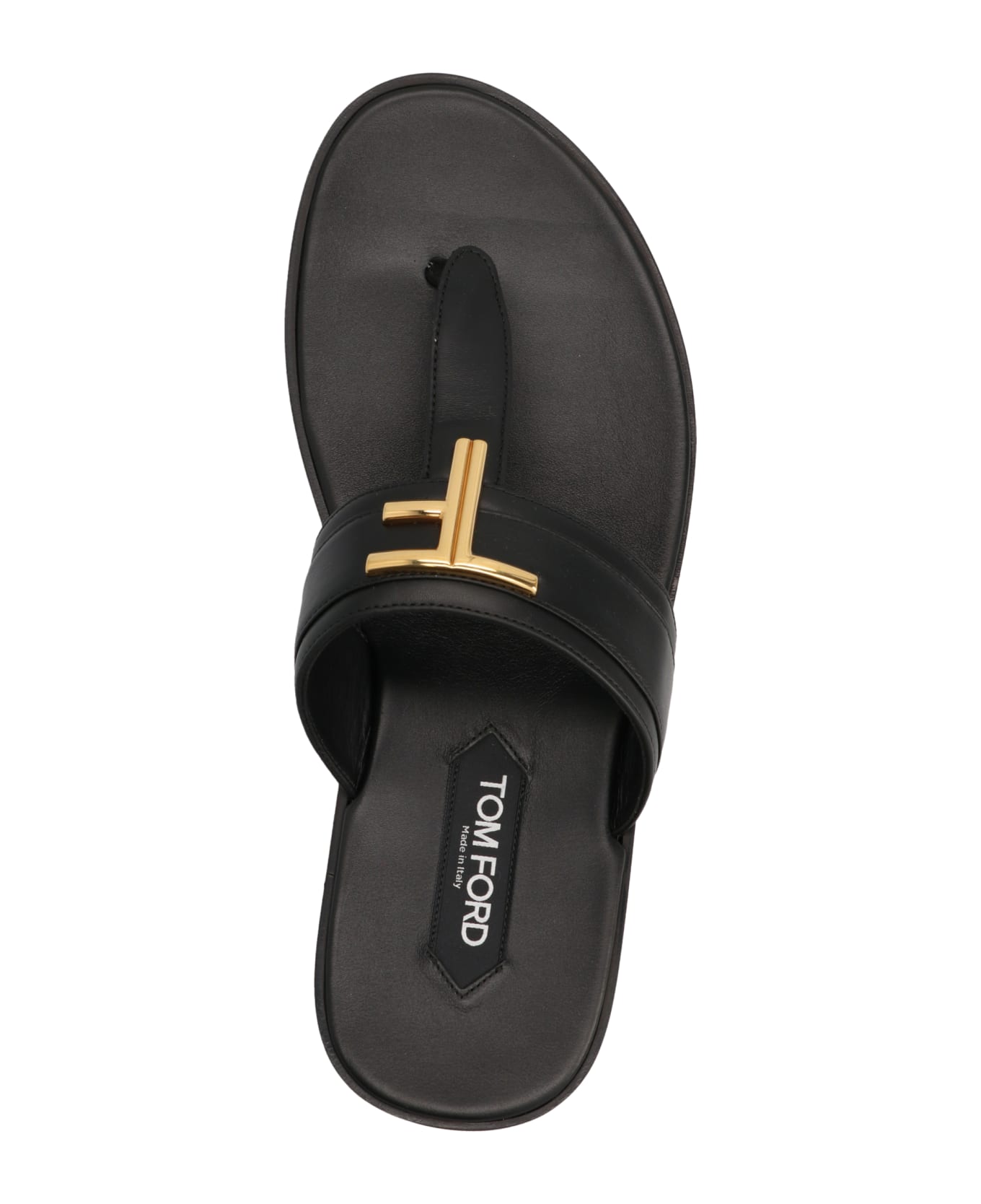 Tom Ford Logo Thong Sandals - Black  