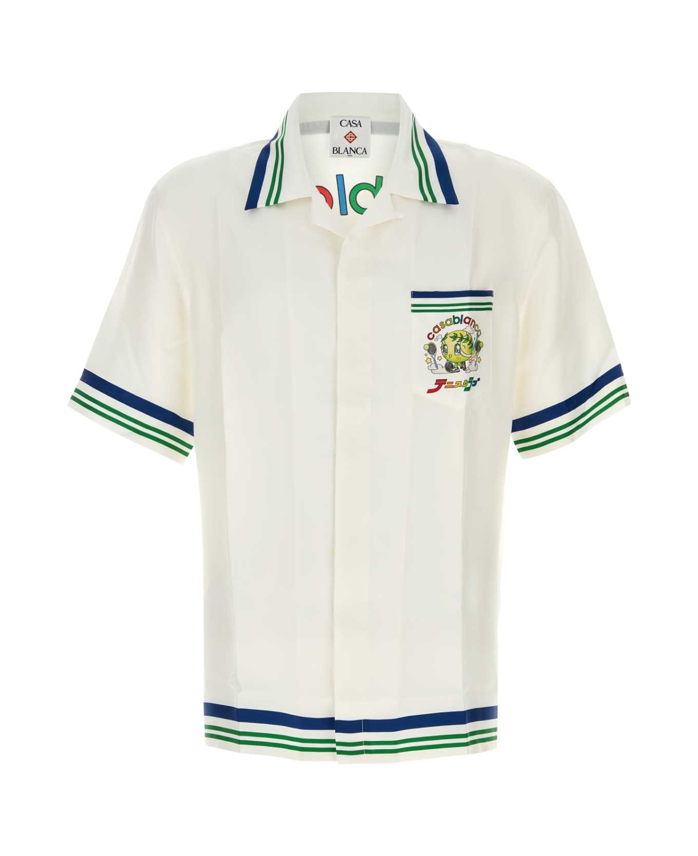 Casablanca White Satin Shirt - TENNISMASCOT
