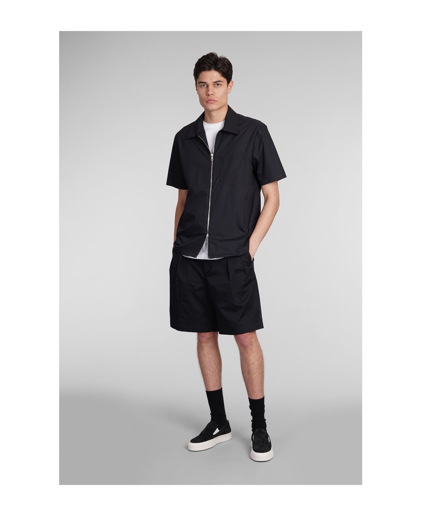 Low Brand Miami Shorts In Black Cotton - black