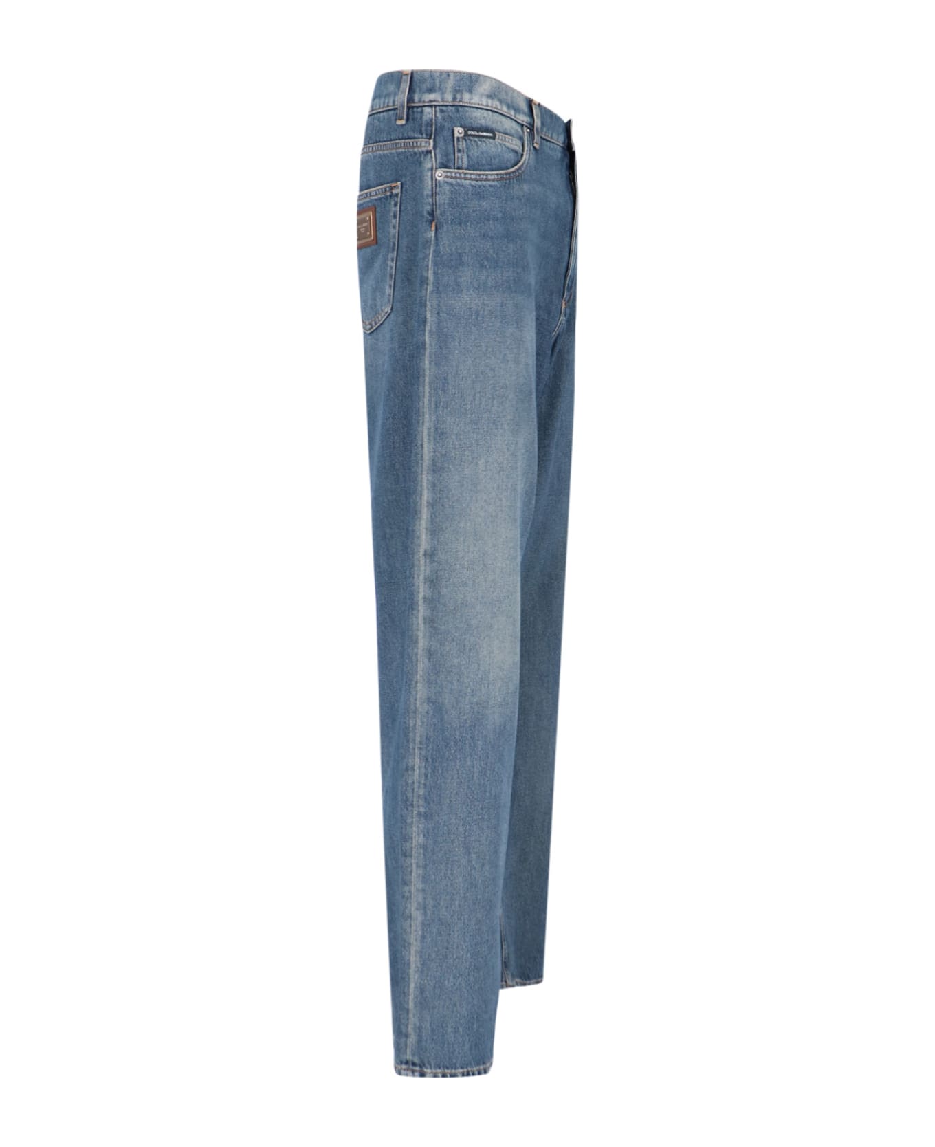 Dolce 
Gabbana Logo Wide Jeans - Blue