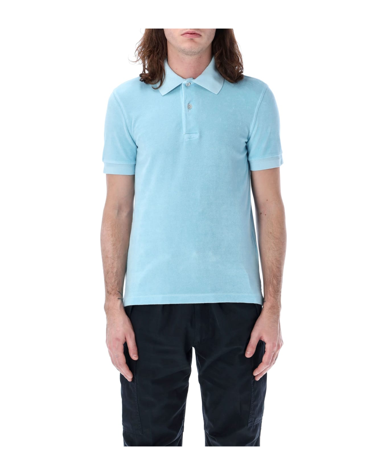Tom Ford Towelling Polo - SKY