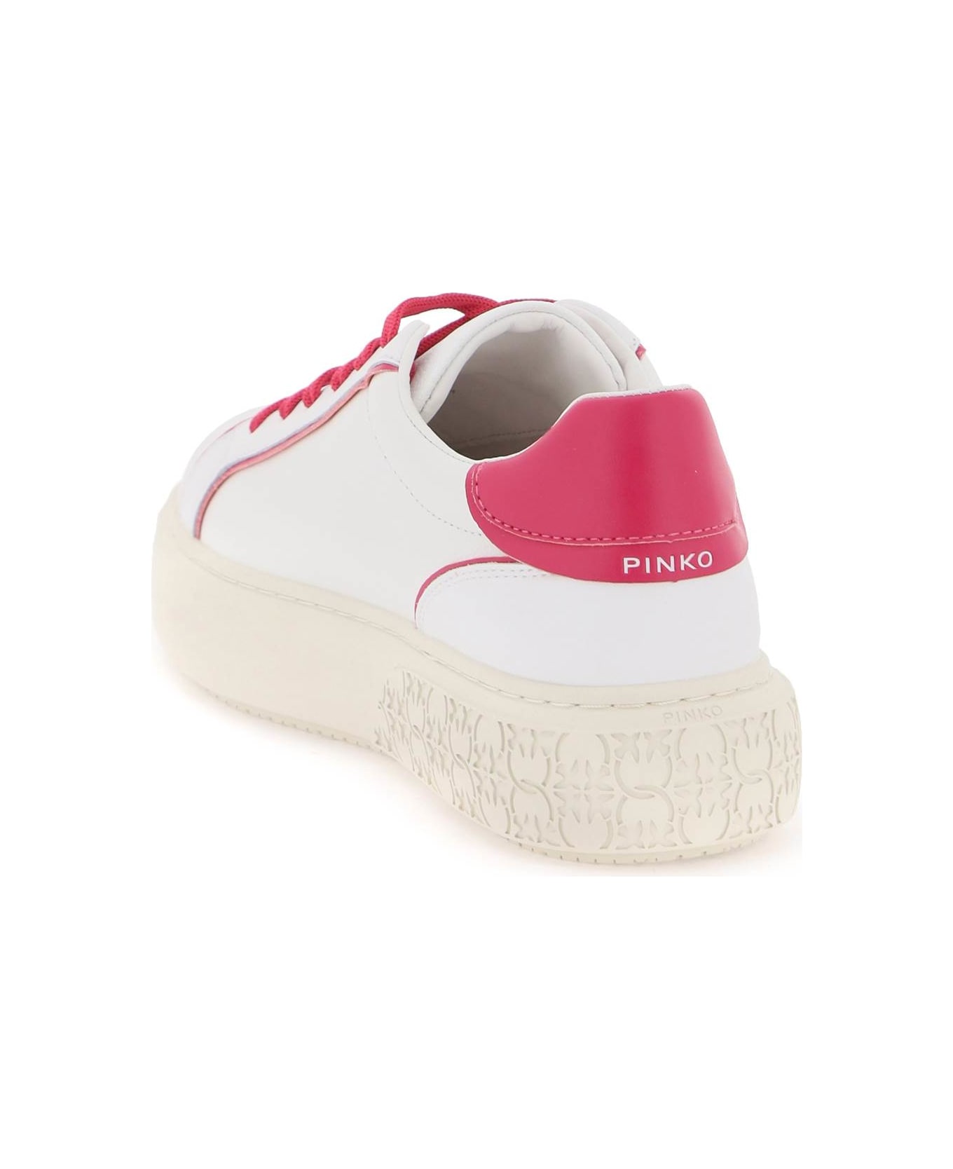 Pinko Leather Sneakers - WHITE PINK PINKO (White) ウェッジシューズ