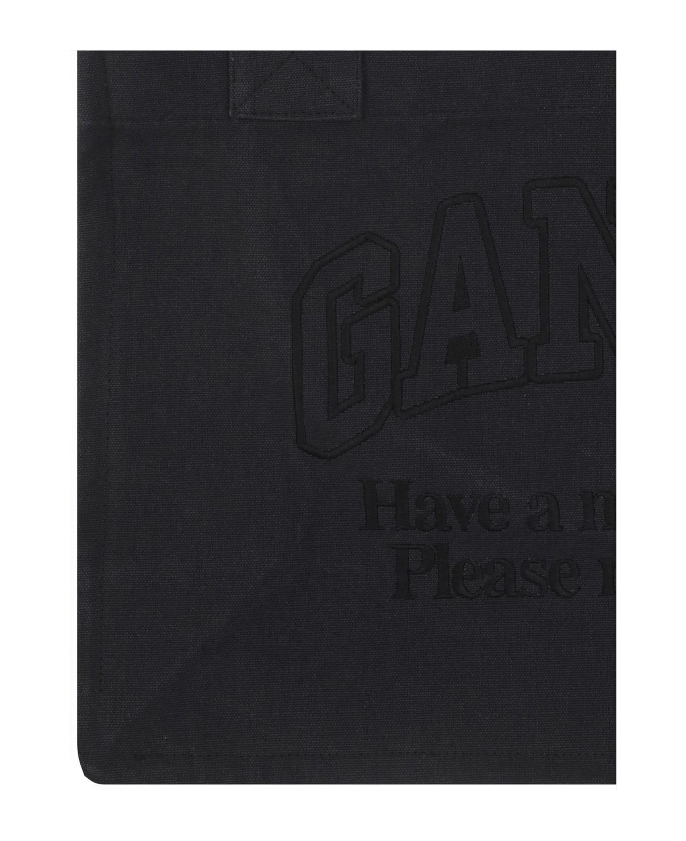 Ganni Easy Shopper Handbag - BLACK