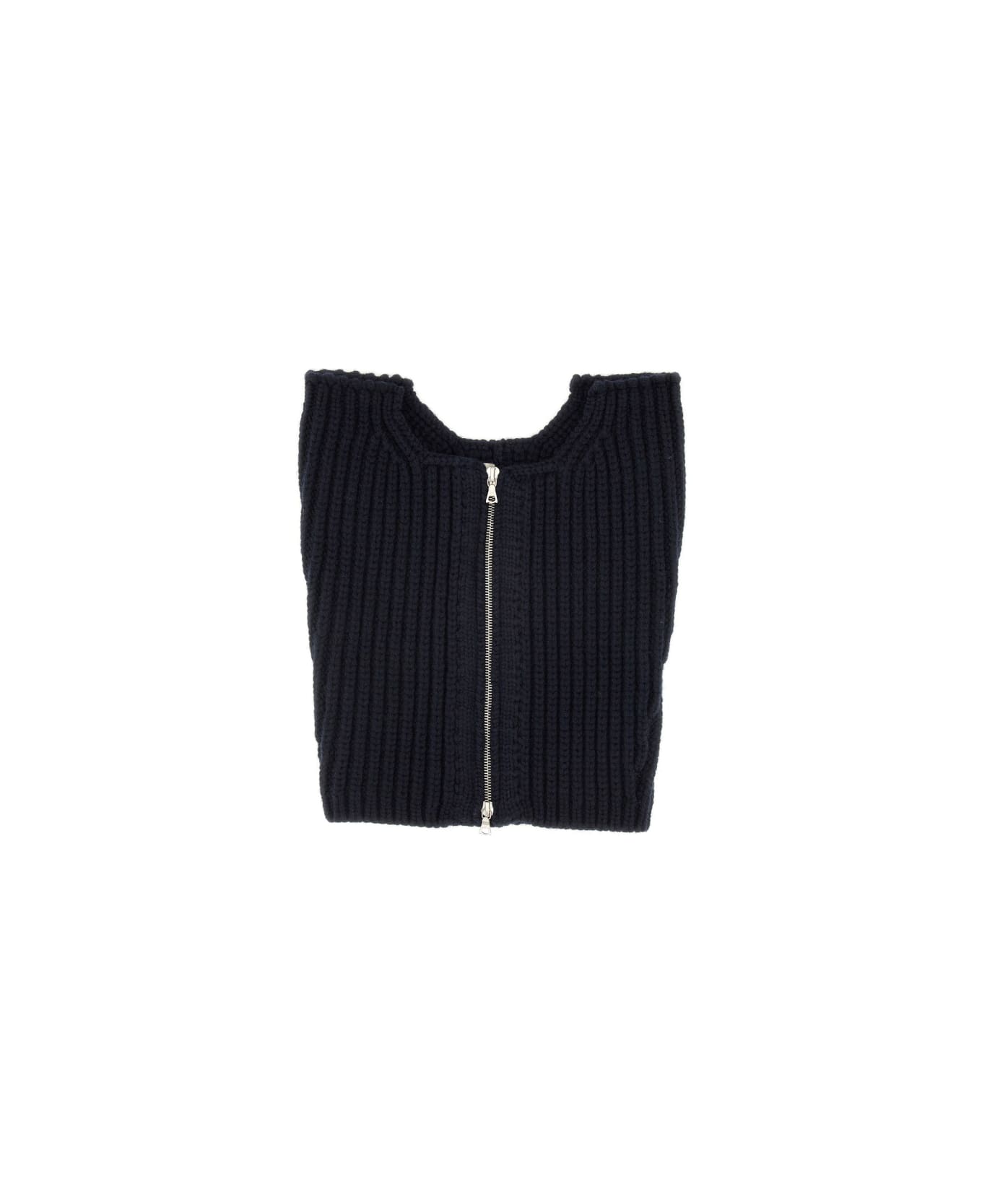 Dries Van Noten Wool Neck Warmer With Zipper - BLACK