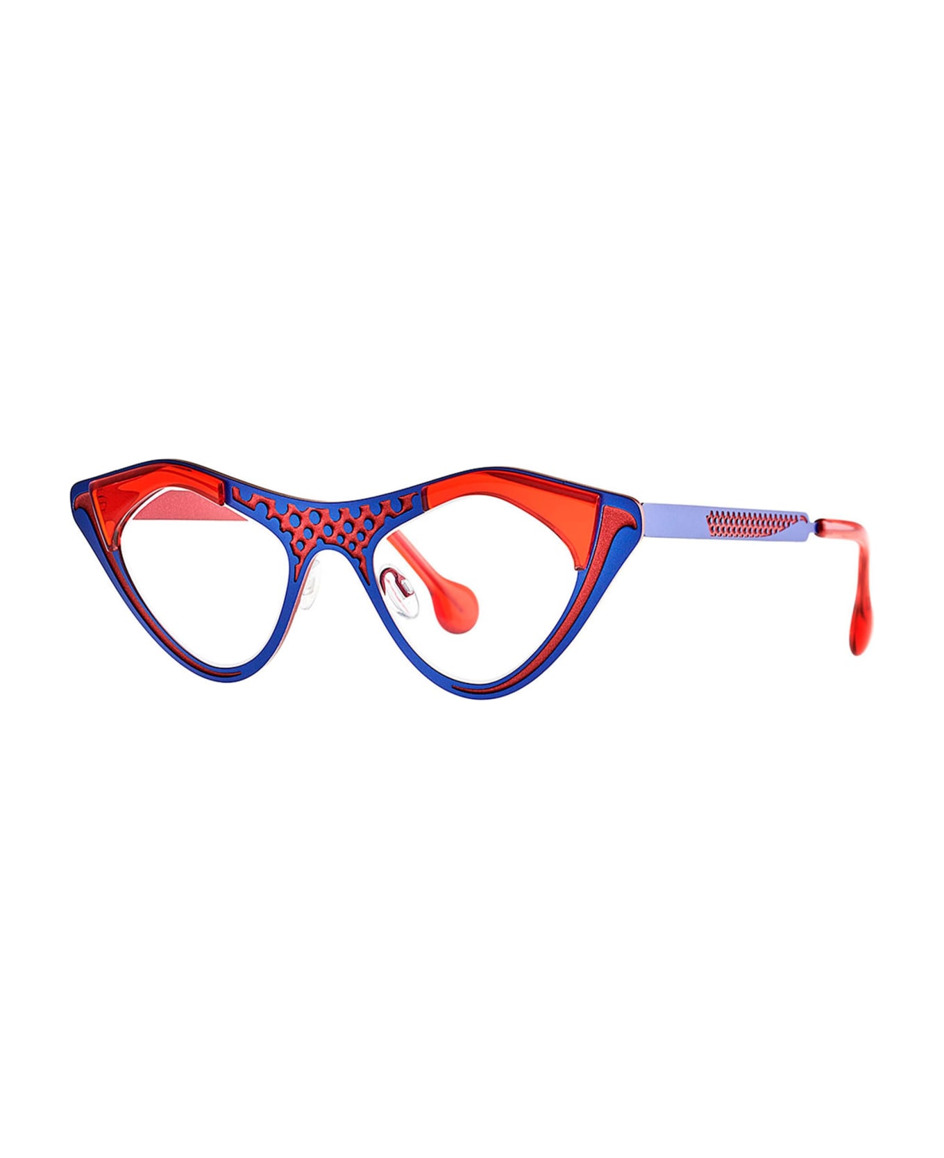 Theo Eyewear Liz - Transparent Coral Rx Glasses - red