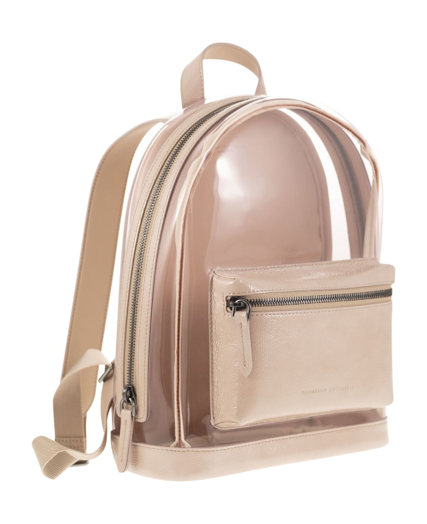 Brunello Cucinelli Sleek Pvc And Leather Backpack - Pink