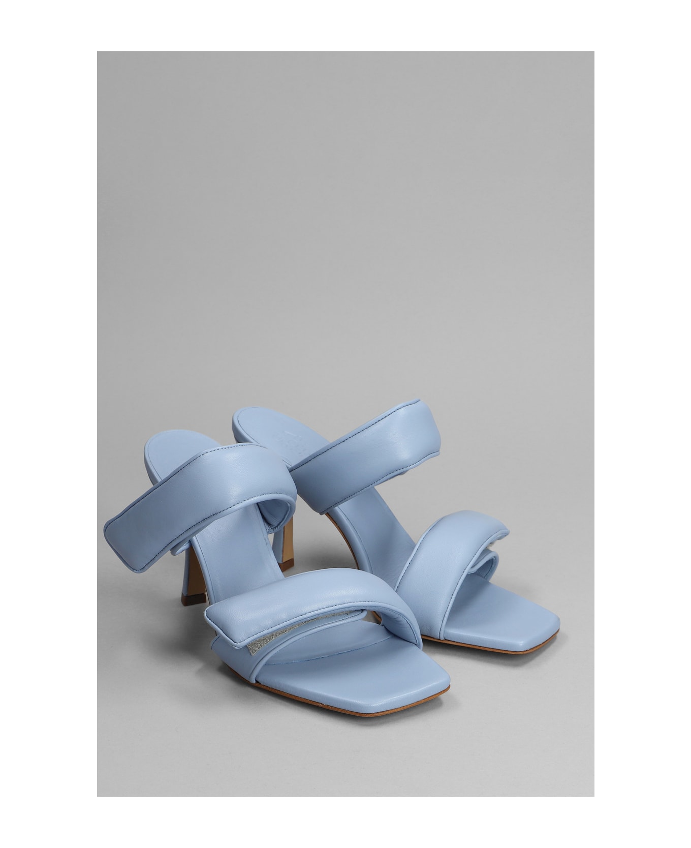 GIA BORGHINI Perni 03 Sandals In Cyan Leather - Azzurro