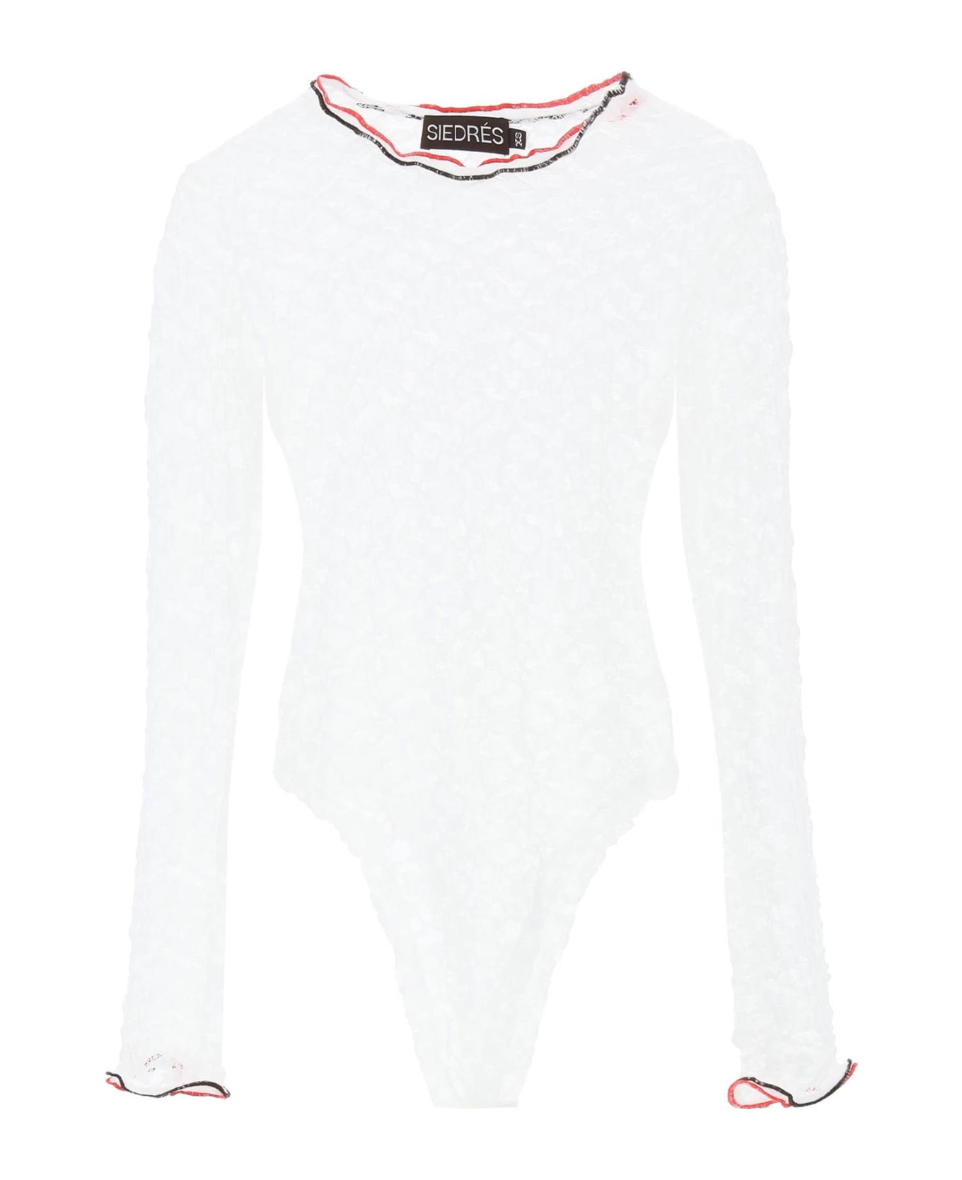 SIEDRES 'dixie' Stretch Lace Bodysuit - WHITE (White) ボディスーツ