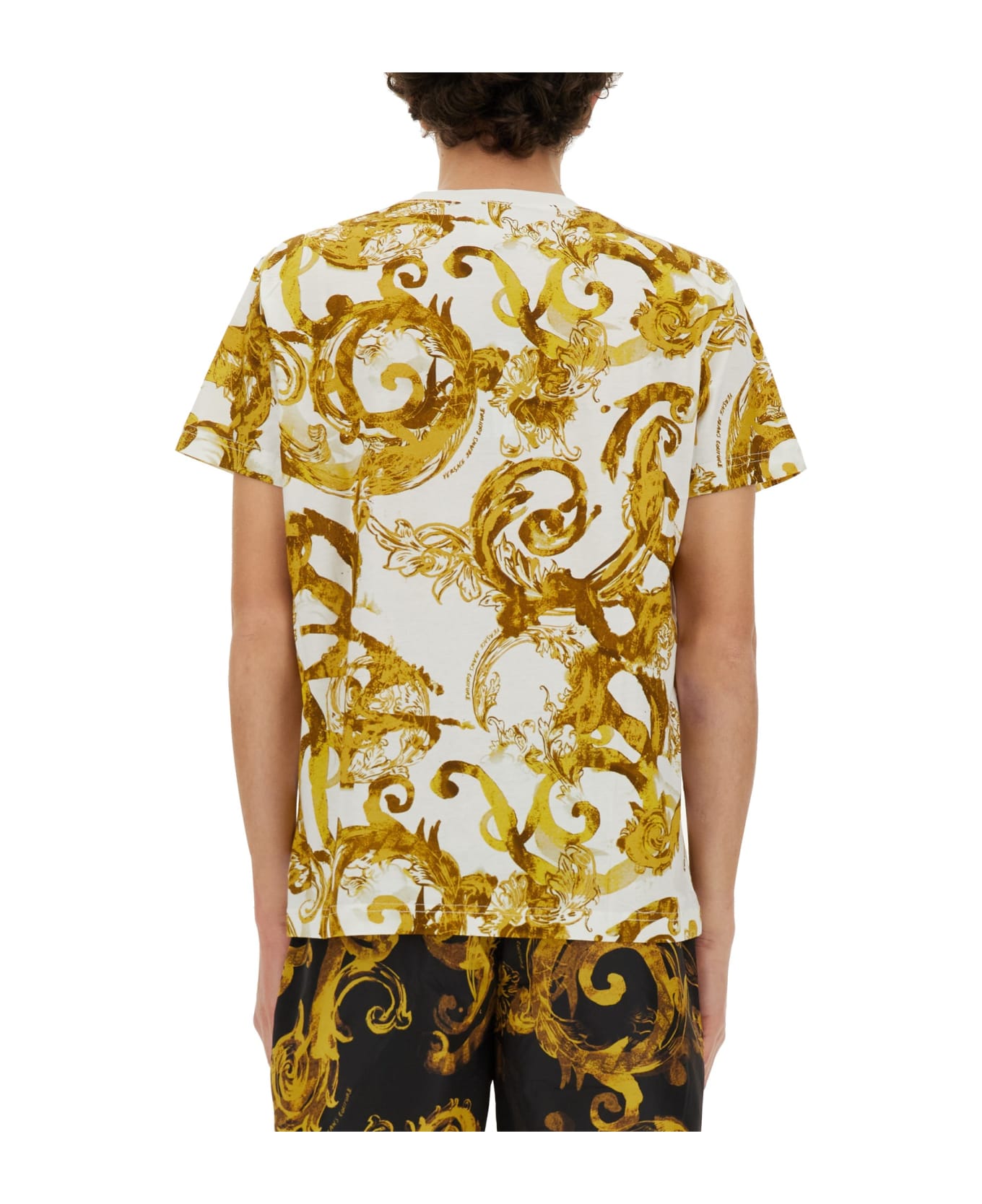 Versace Jeans Couture All Over Print T-shirt - WHITE/GOLD シャツ