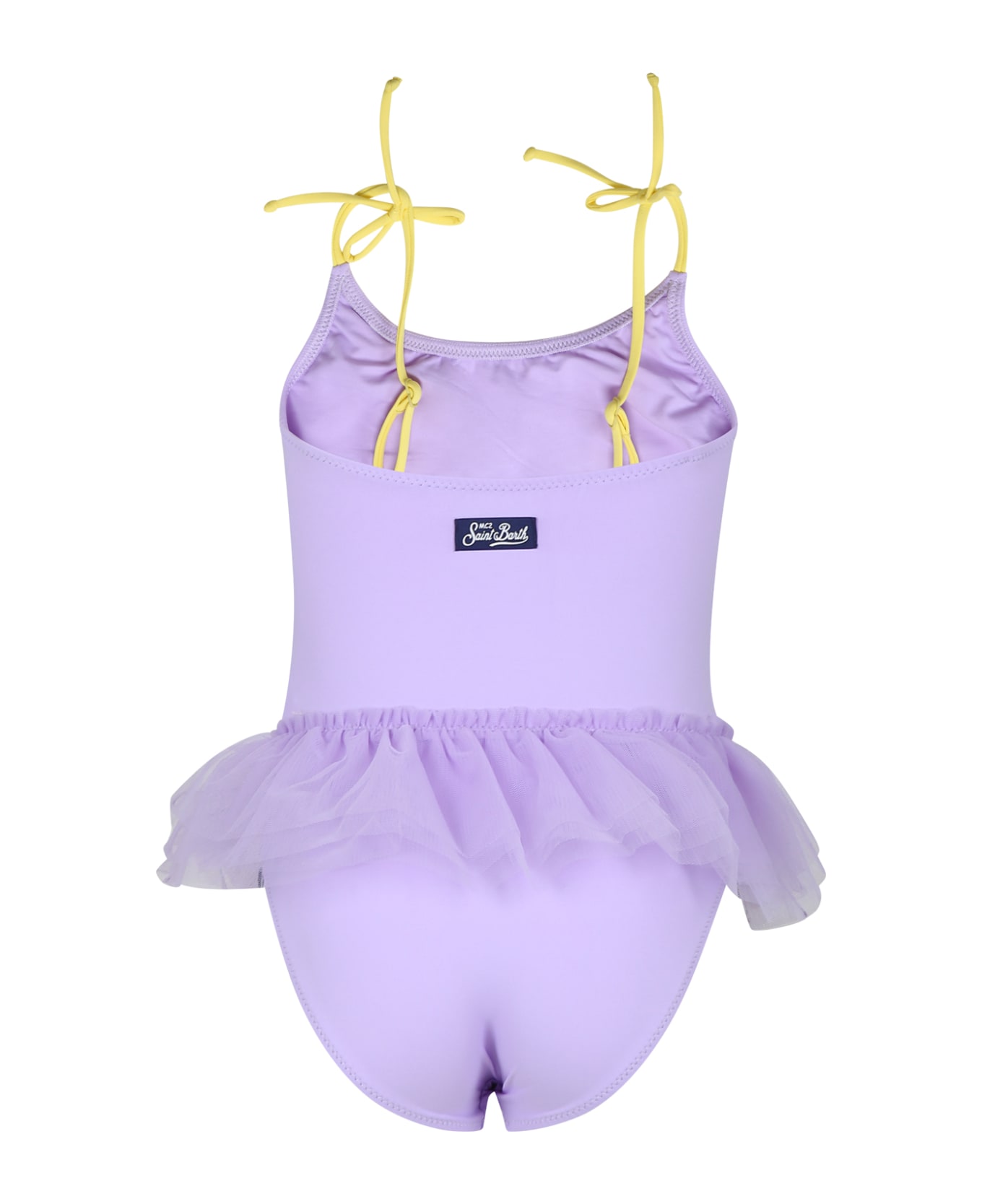 MC2 Saint Barth Purple Swimsuit For Girl With Stars - Violet 水着