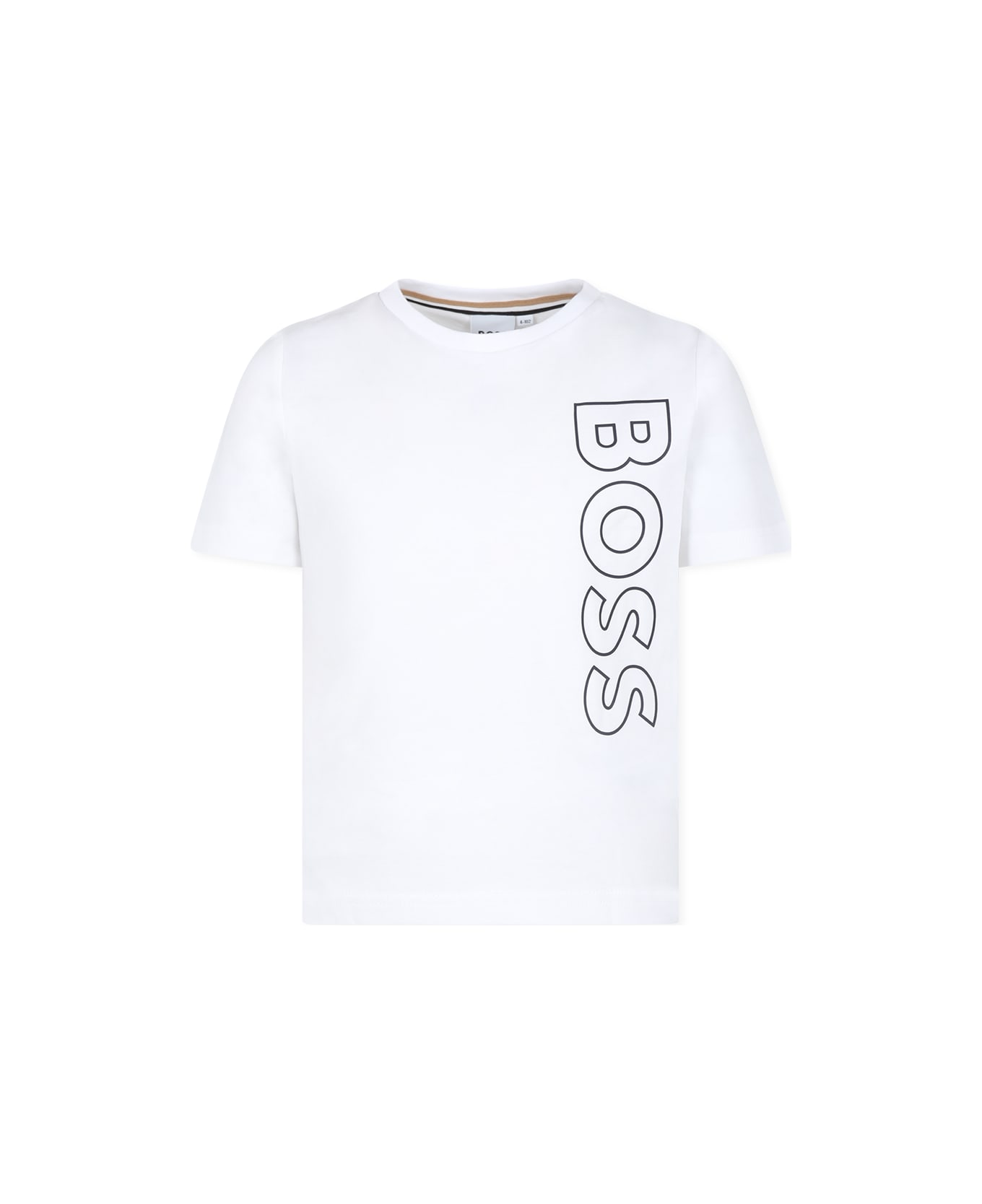 Hugo Boss White T-shirt For Boy With Logo - Bianco