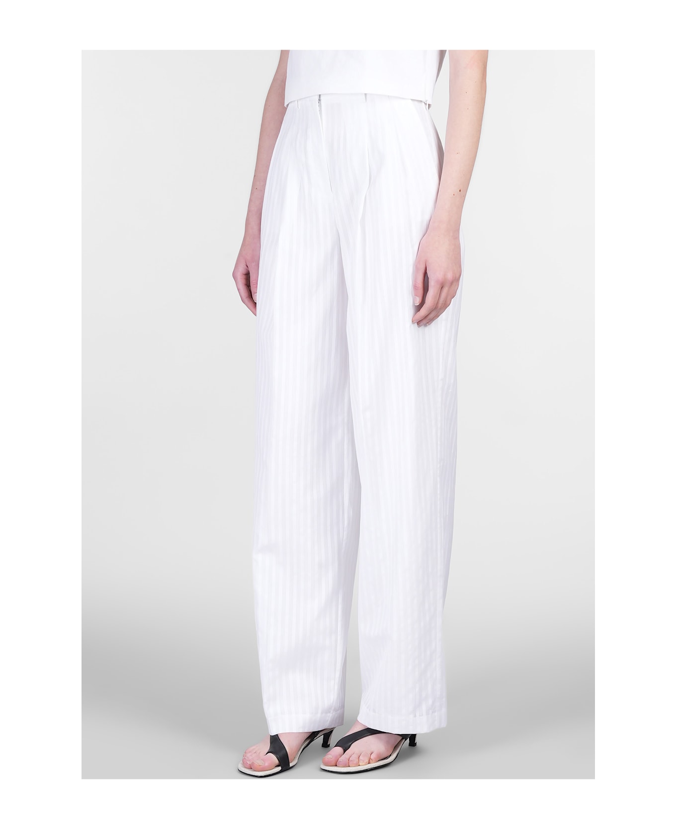 Theory Pants In White Cotton - white