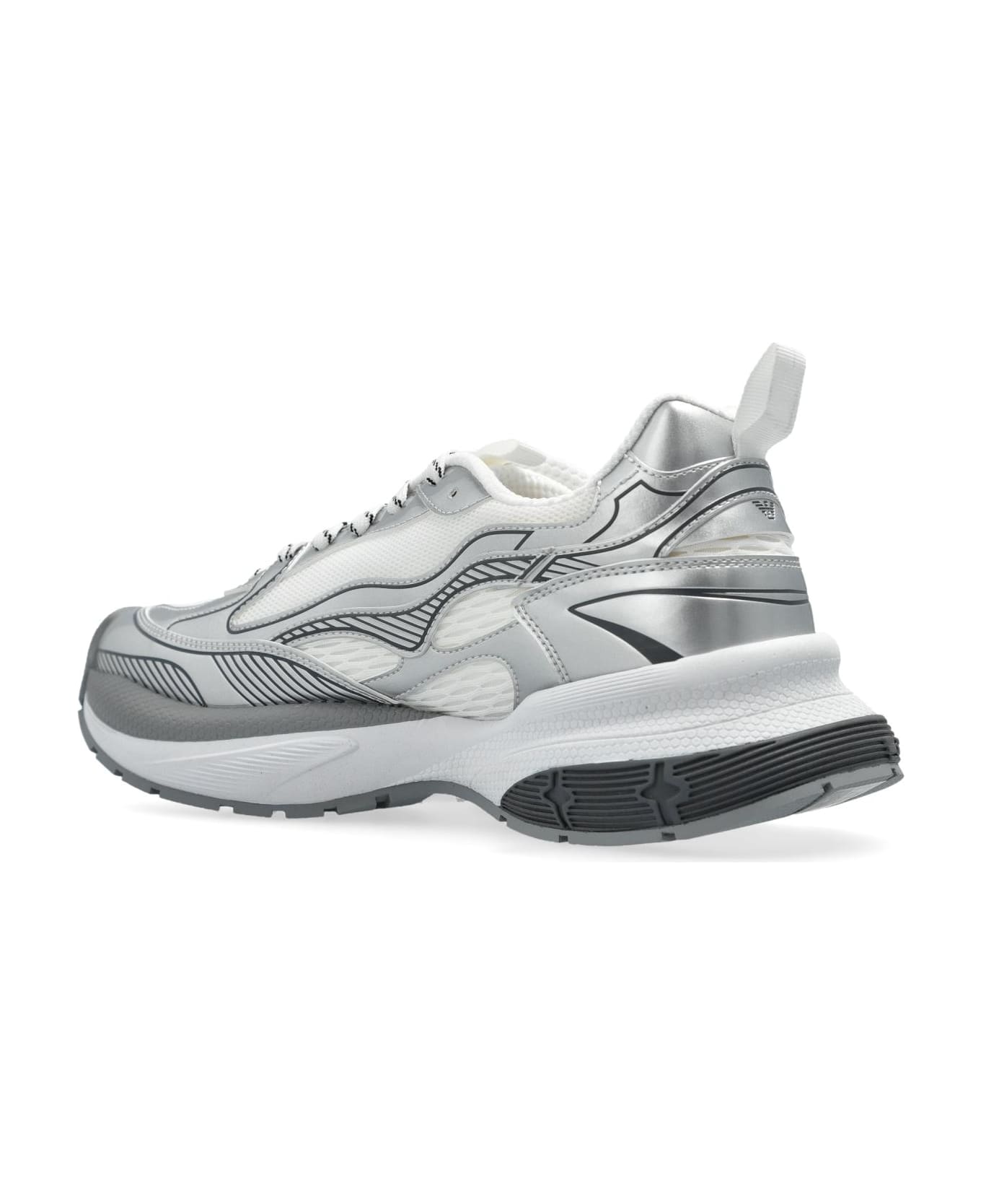 Emporio Armani Sneakers With Logo - Silver