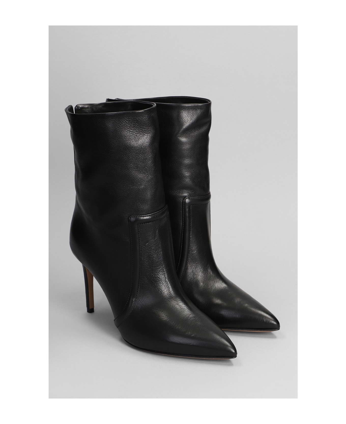 Paris Texas High Heels Ankle Boots In Black Leather - black