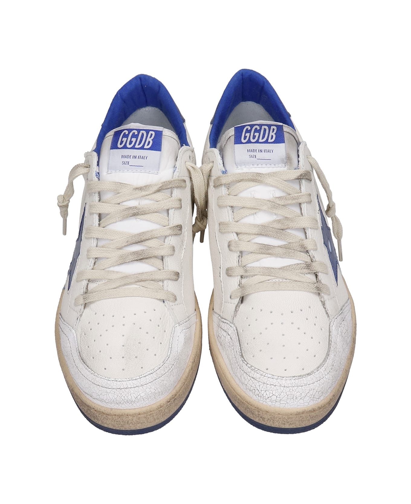 Golden Goose Ball Star Sneakers In White Leather - Bianco