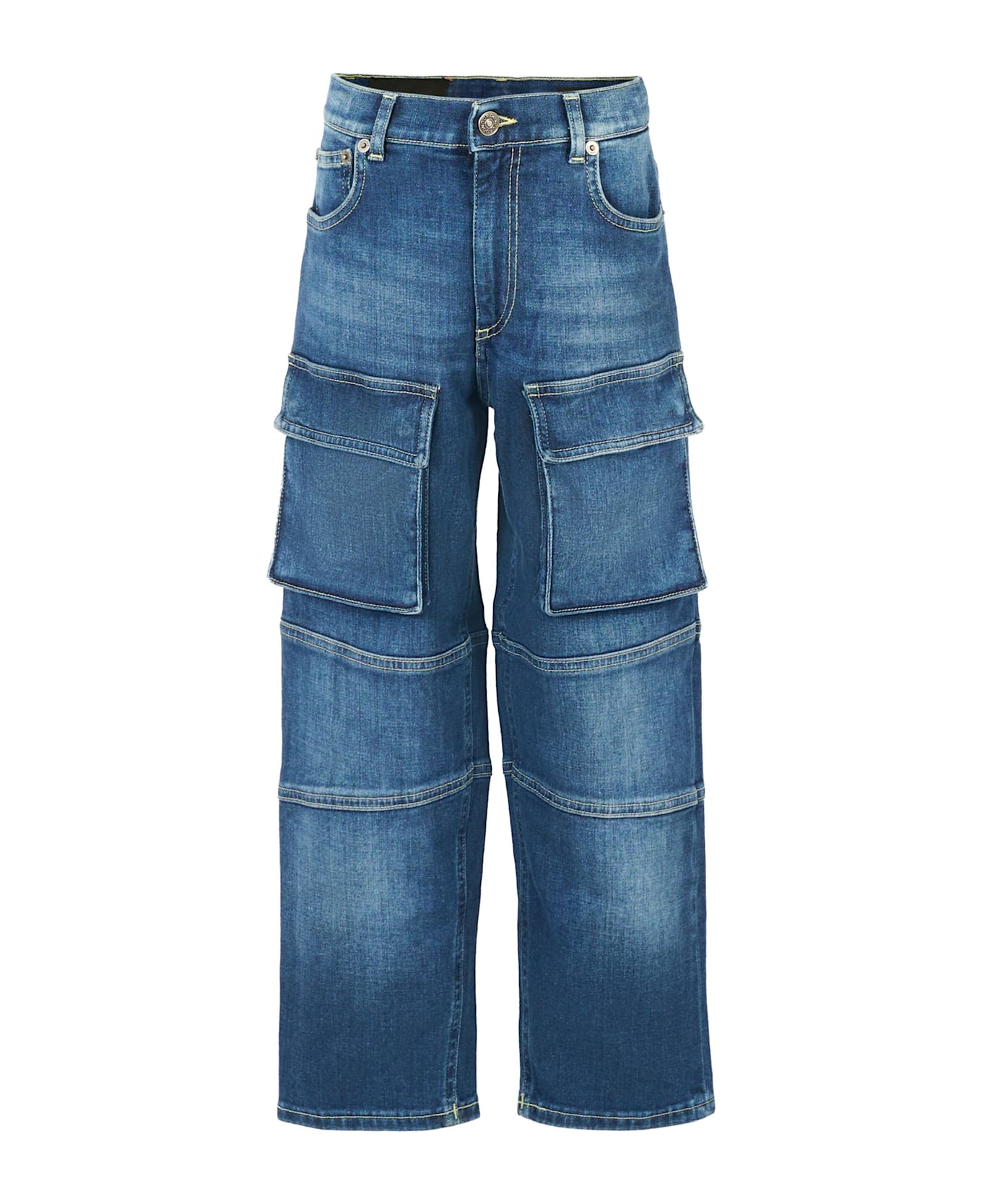 Dondup Blue Jeans For Boy With Logo - Denim