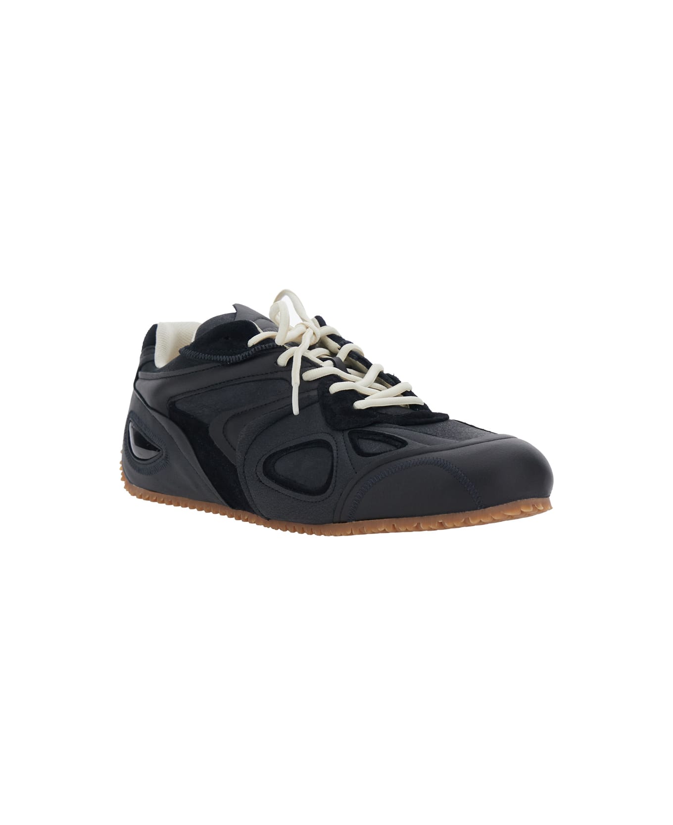 Axel Arigato 'slow Runner' Black Sneaker With Insert Design And Grooved Sole In Leather And Suede Man - Black