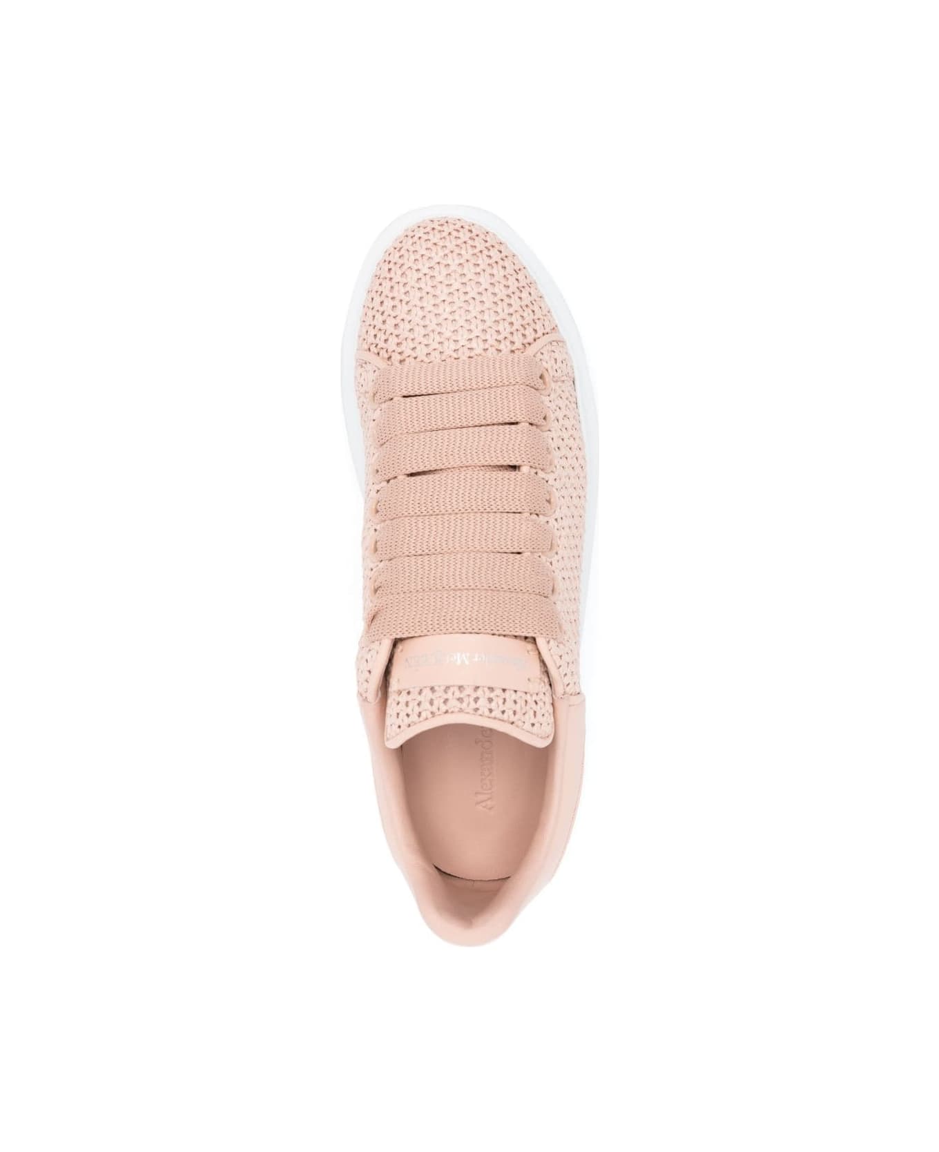 Alexander McQueen Crochet Sneakers With Leather Heel - Pink ウェッジシューズ