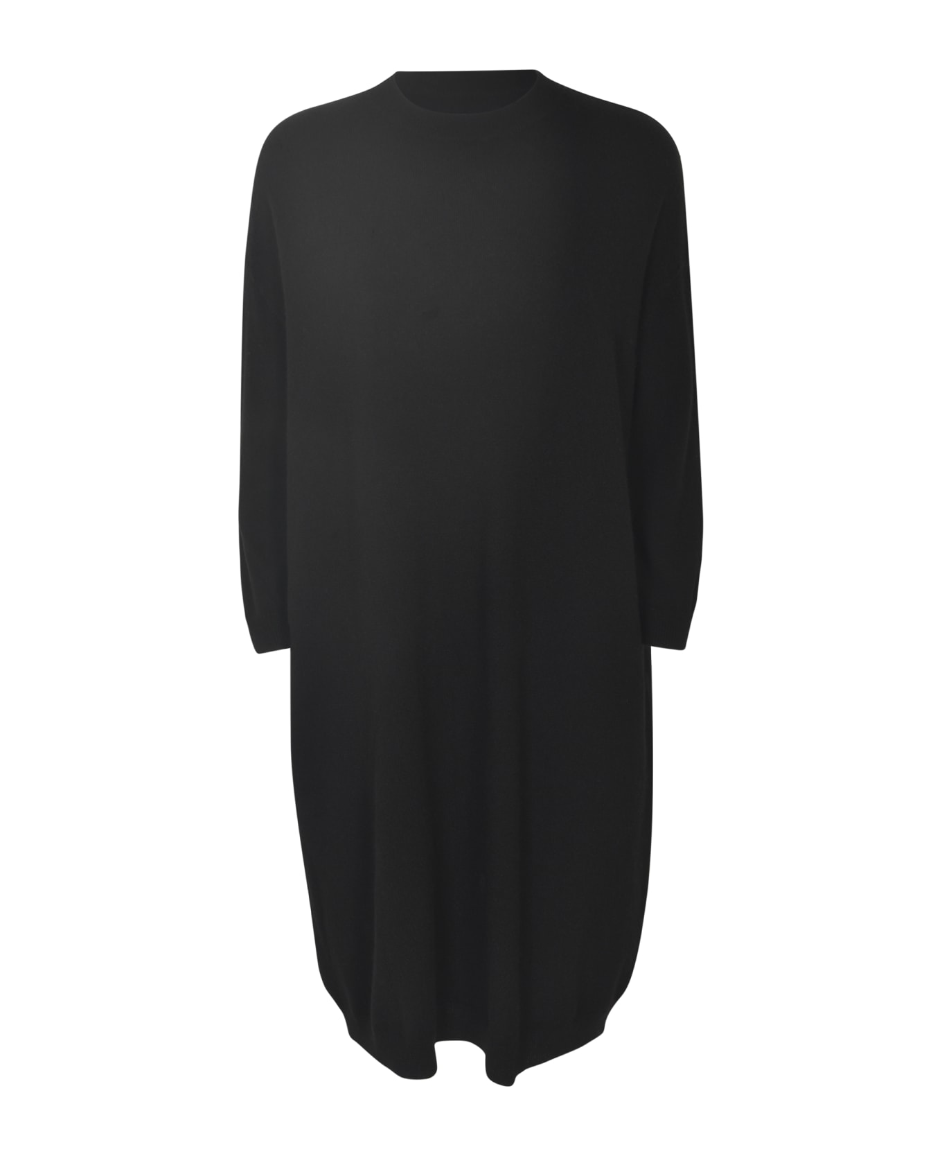 Oyuna Round Neck Oversized Dress - Black