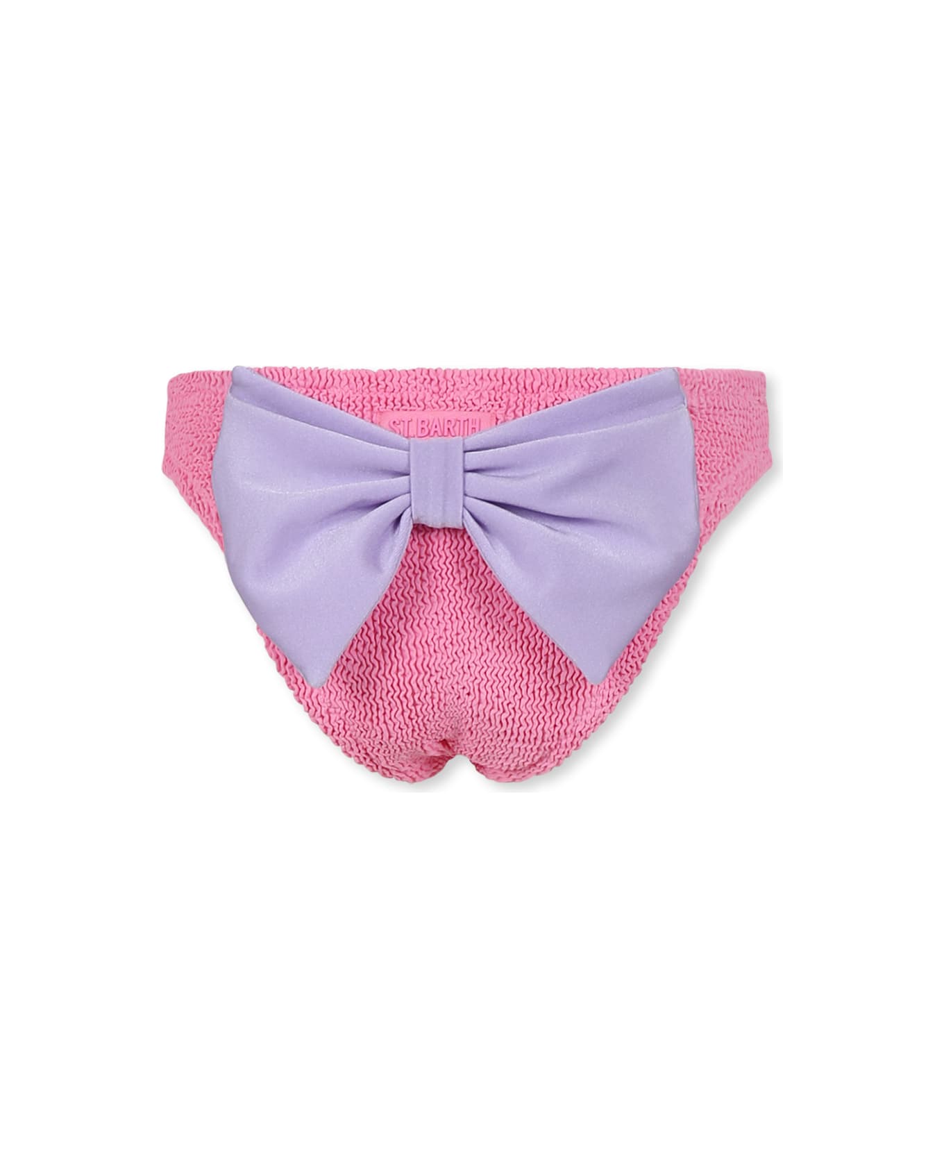 MC2 Saint Barth Pink Swim Briefs For Girl With Bow - Pink