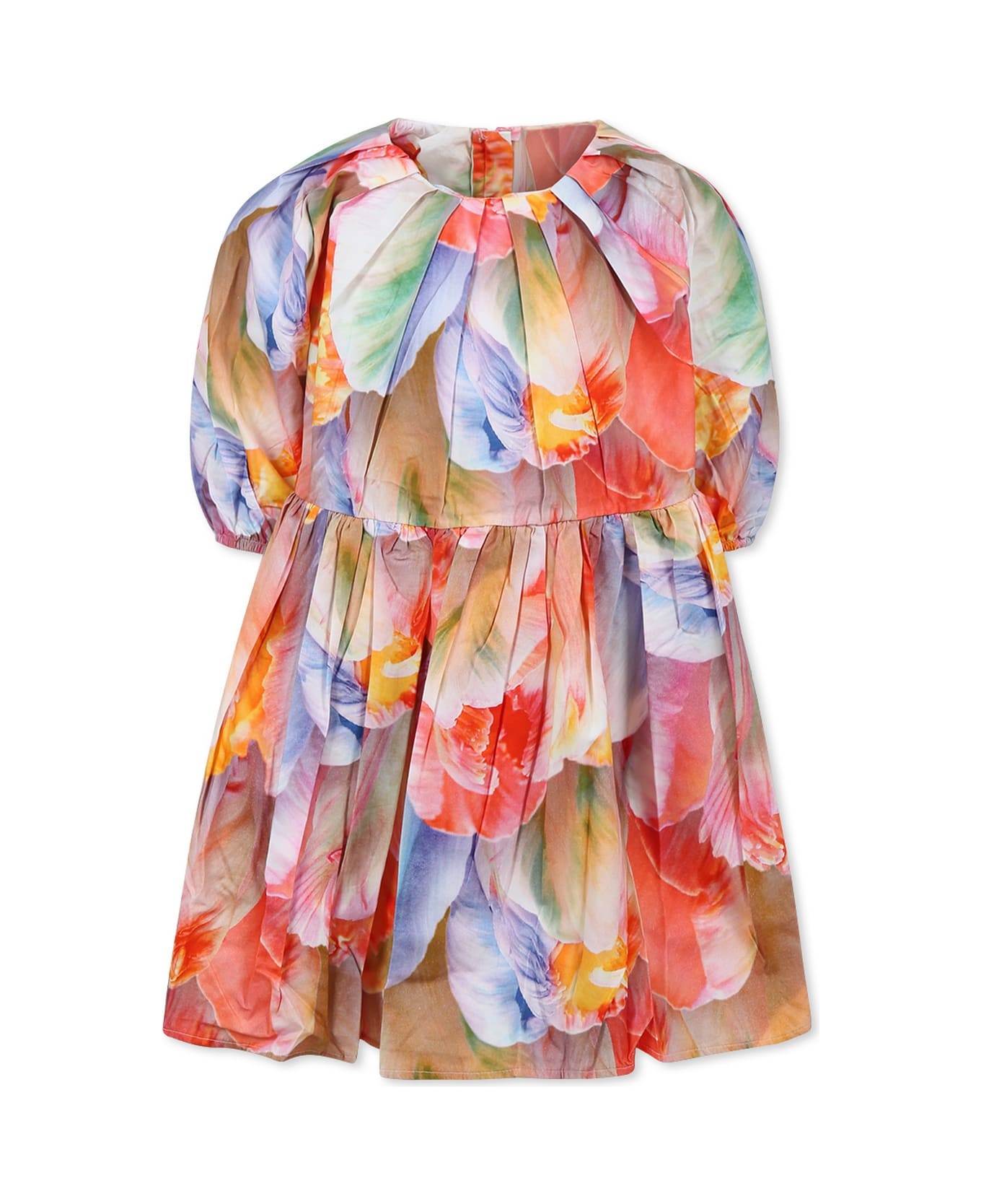 Molo Multicolor Dress For Girl With Tulip - Multicolor