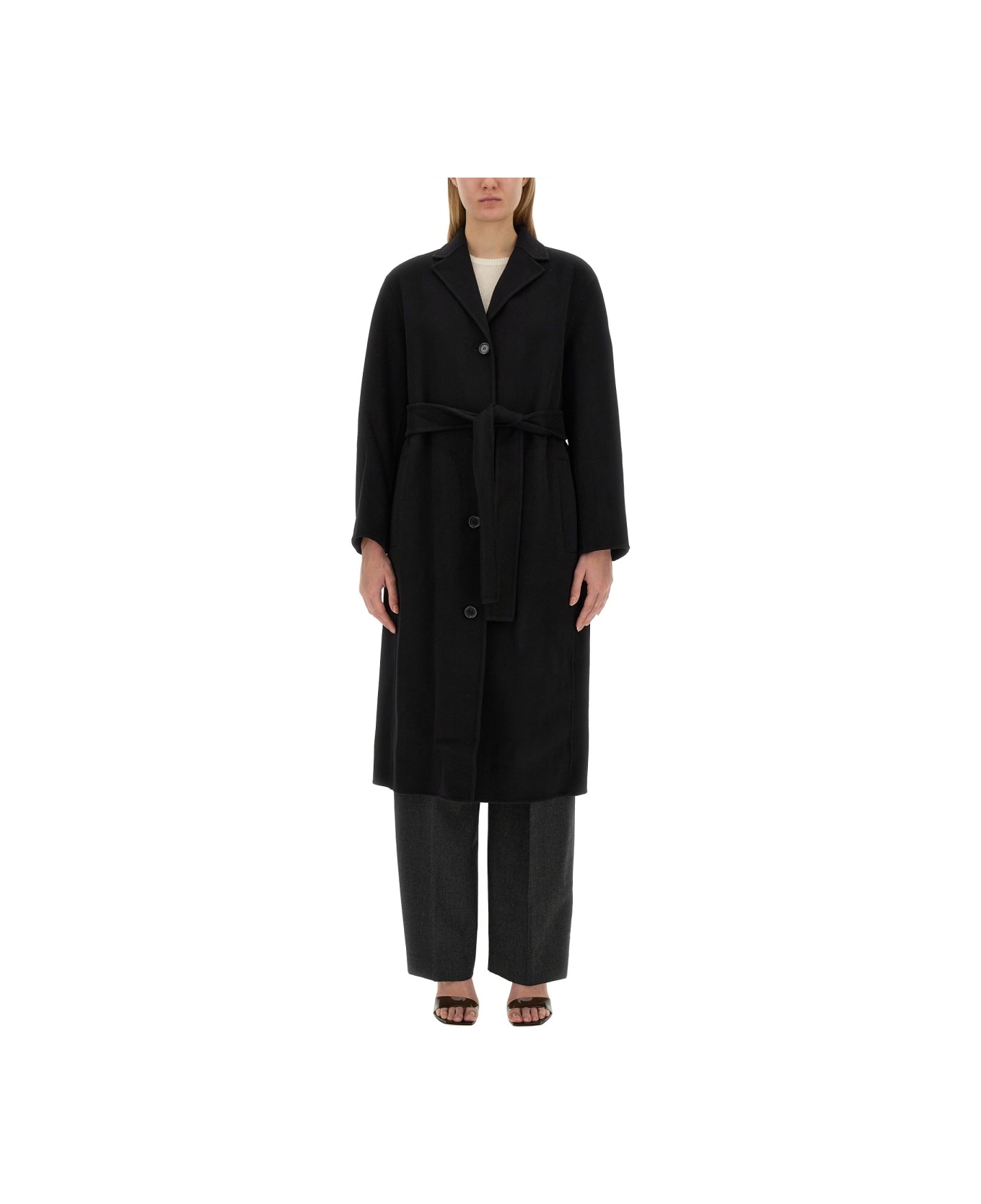 Theory Belted Coat - BLACK コート