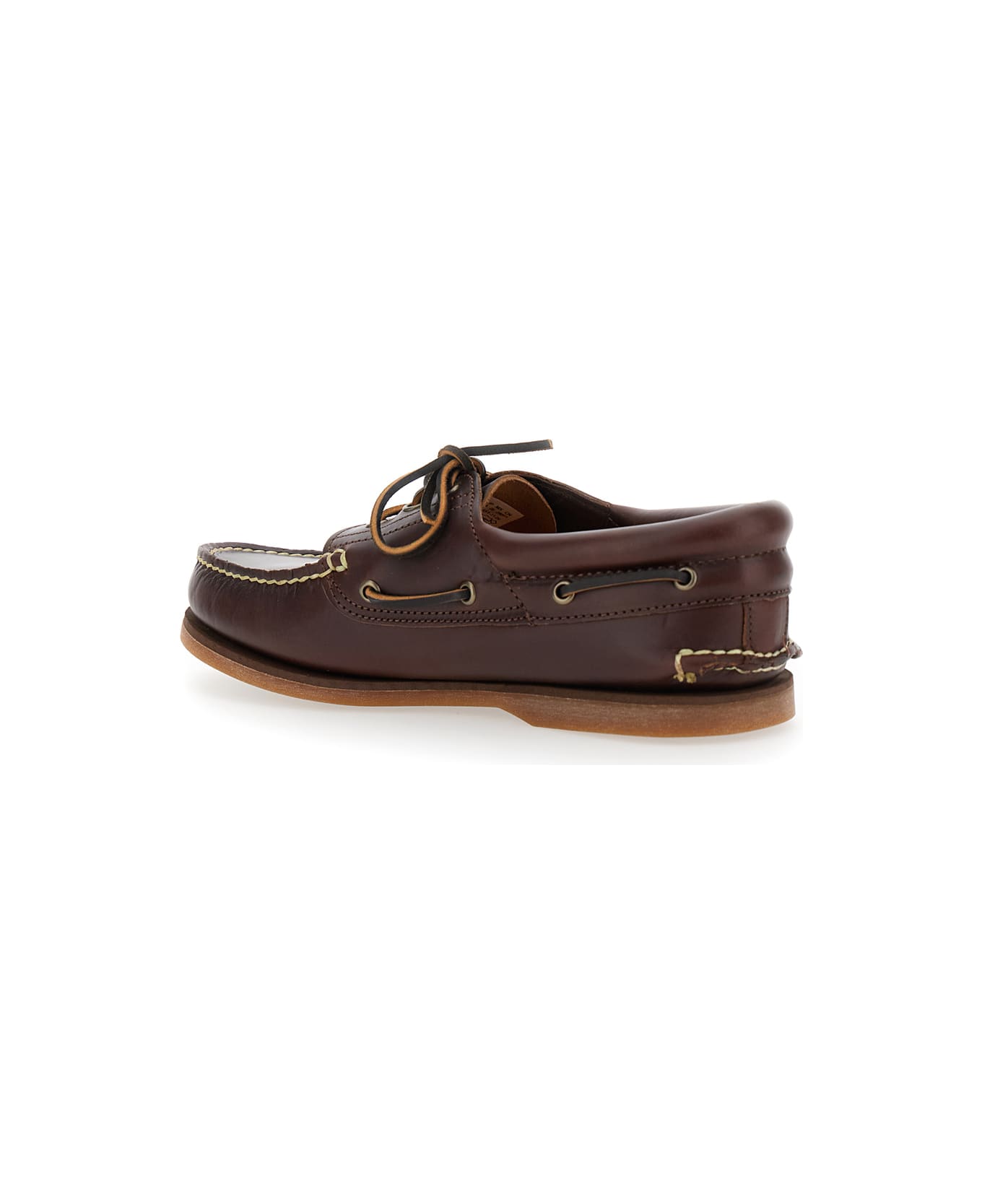 Timberland Brown Boat Loafers With Two-tone Laces In Leather Man - Brown