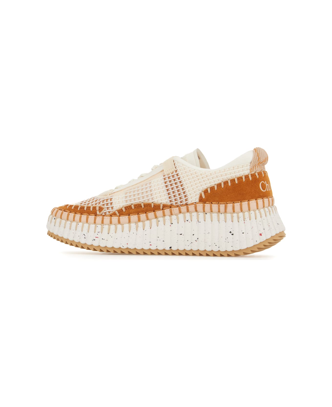 Chloé Multicolor Fabric Nama Sneakers - NATURAL BROWN