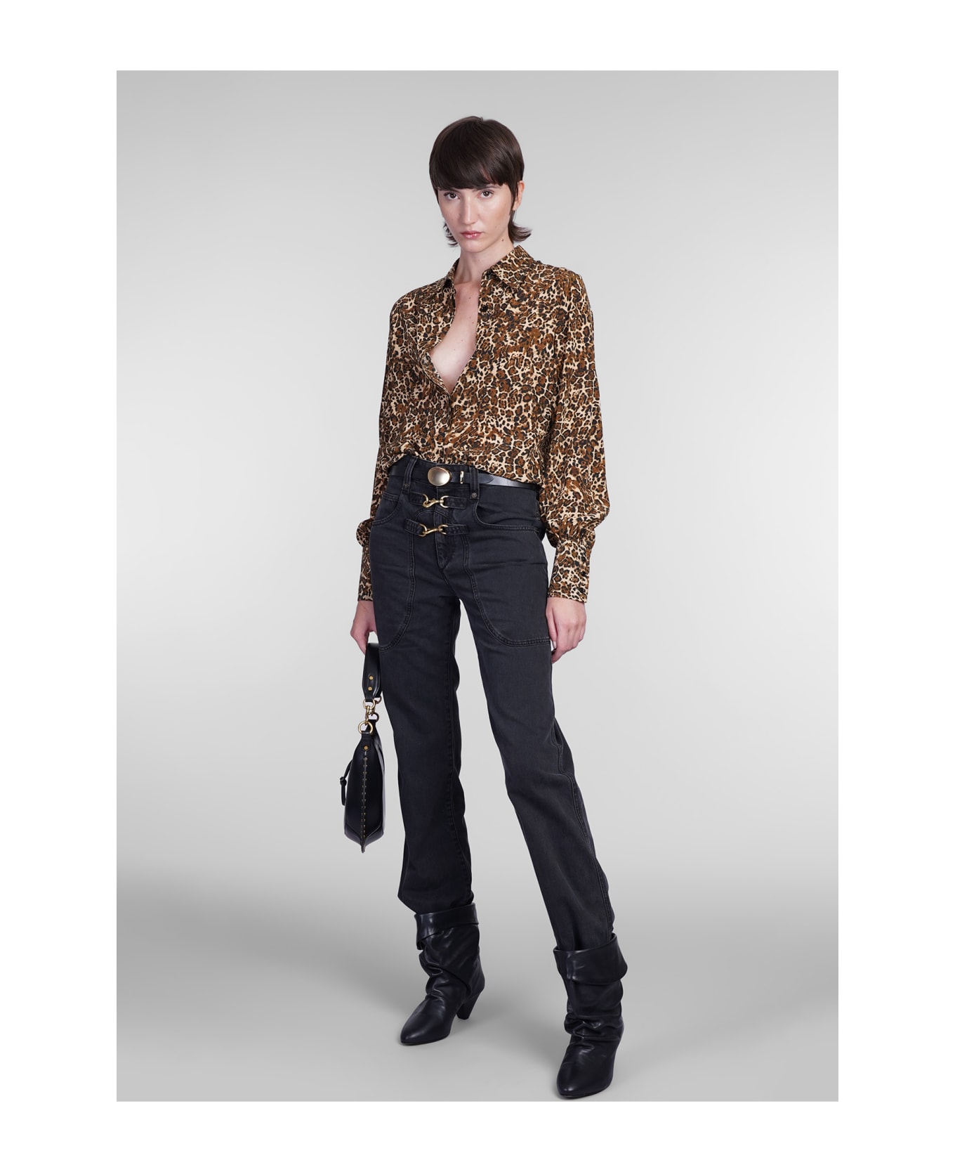 Isabel Marant Teysa Shirt In Animalier Silk - Animalier