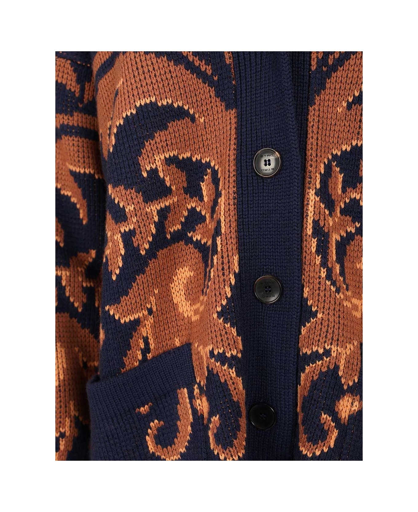 Etro Jacquard Wool Cardigan - MULTICOLOUR