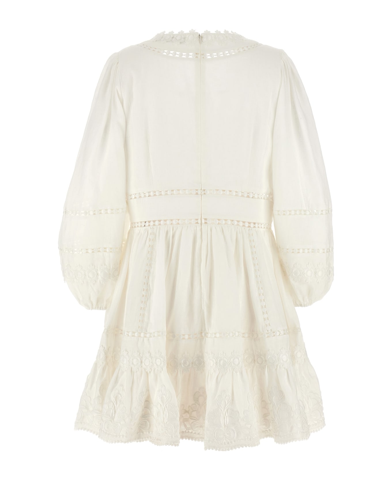 Zimmermann 'pop Trimmed Mini' Dress - White