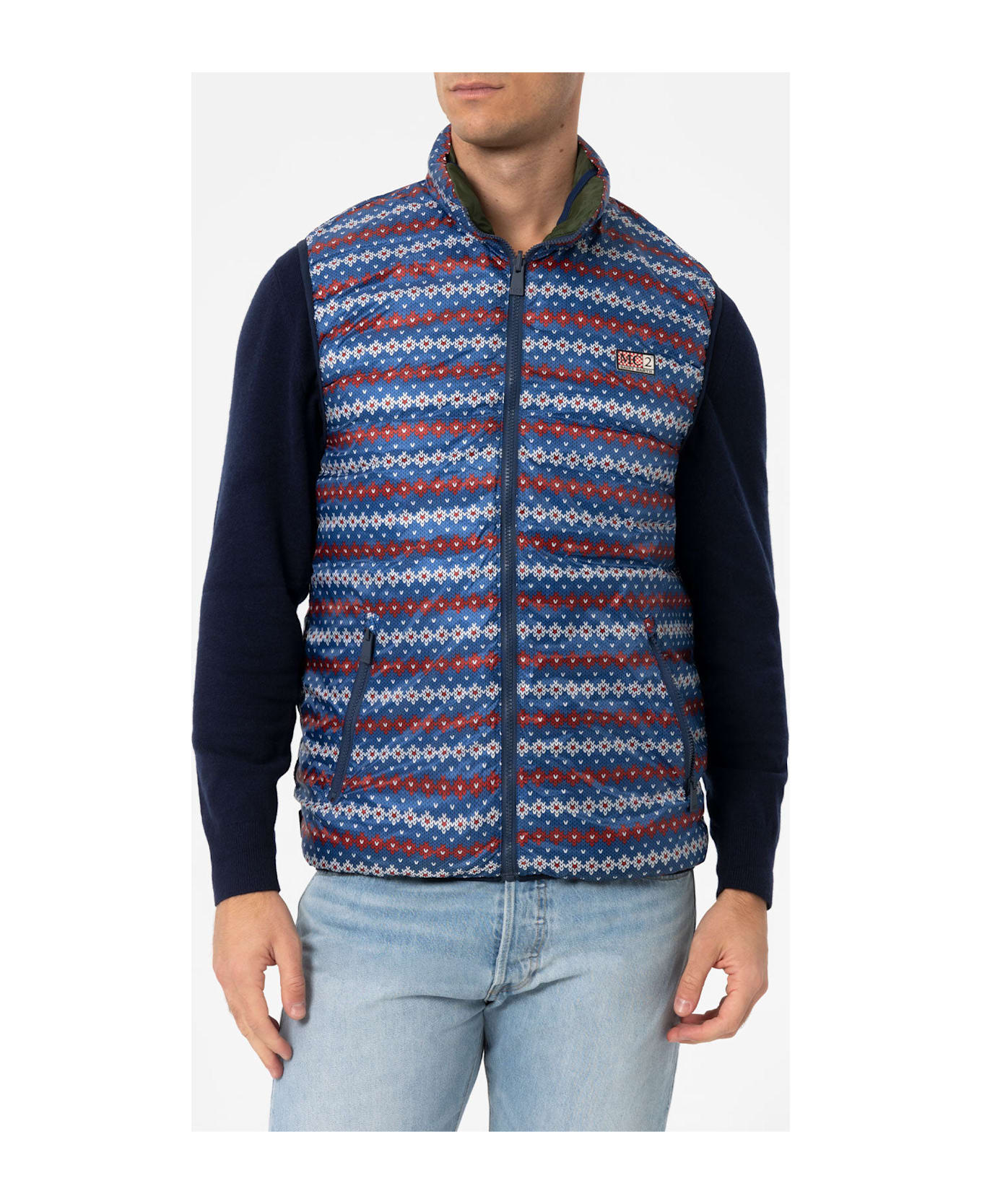 MC2 Saint Barth Man Military Green Padded Vest Aspen