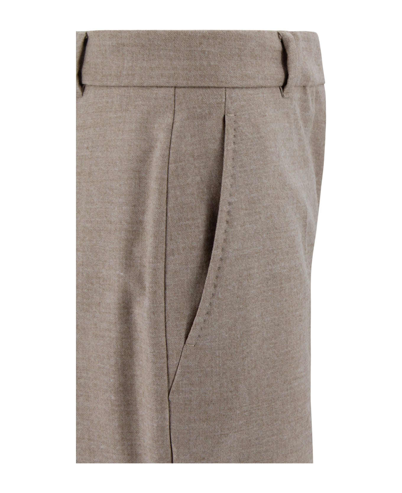 Max Mara Studio Stretch Flannel Trousers - Beige