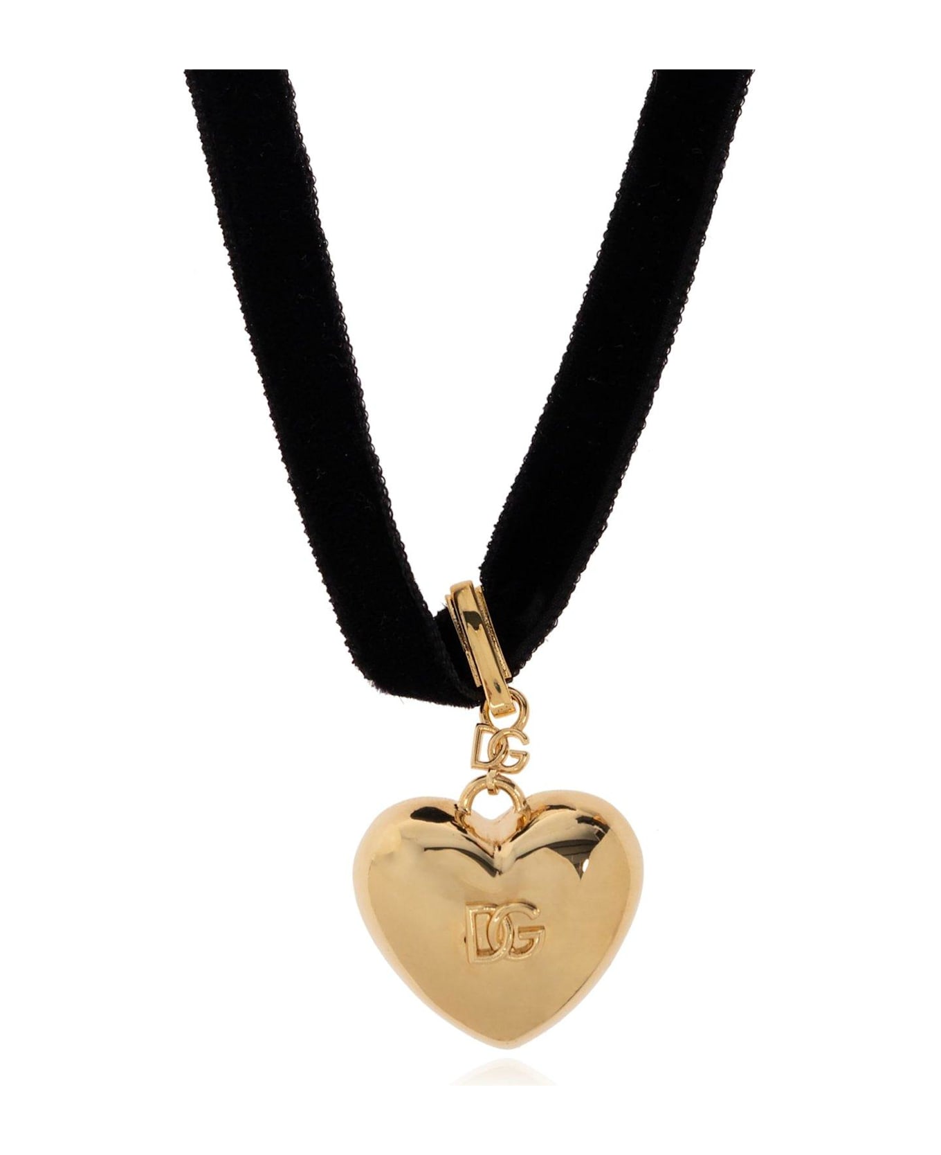 Dolce & Gabbana Dg Heart Pendant Choker - GOLD/BLACK