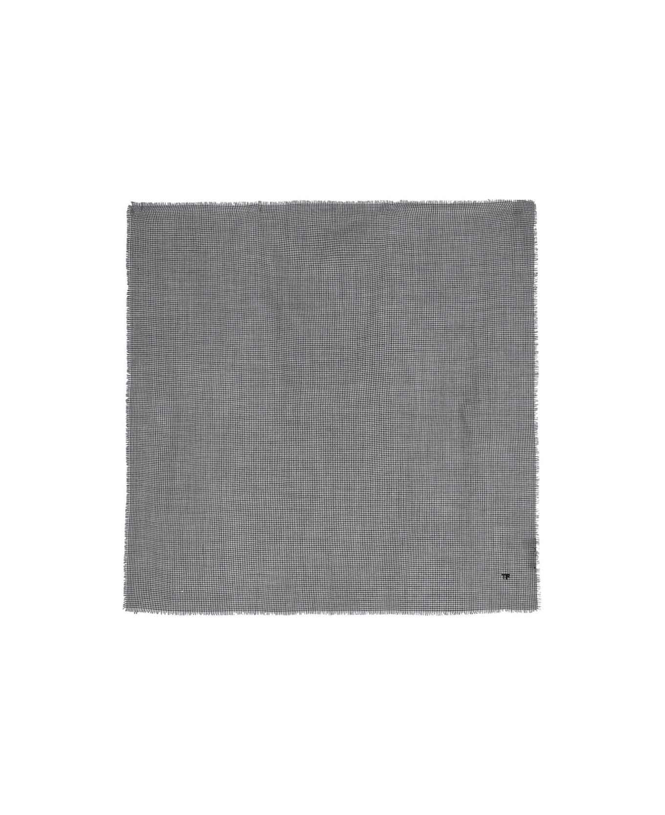 Tom Ford Houndstooth Wool Scarf - Black  