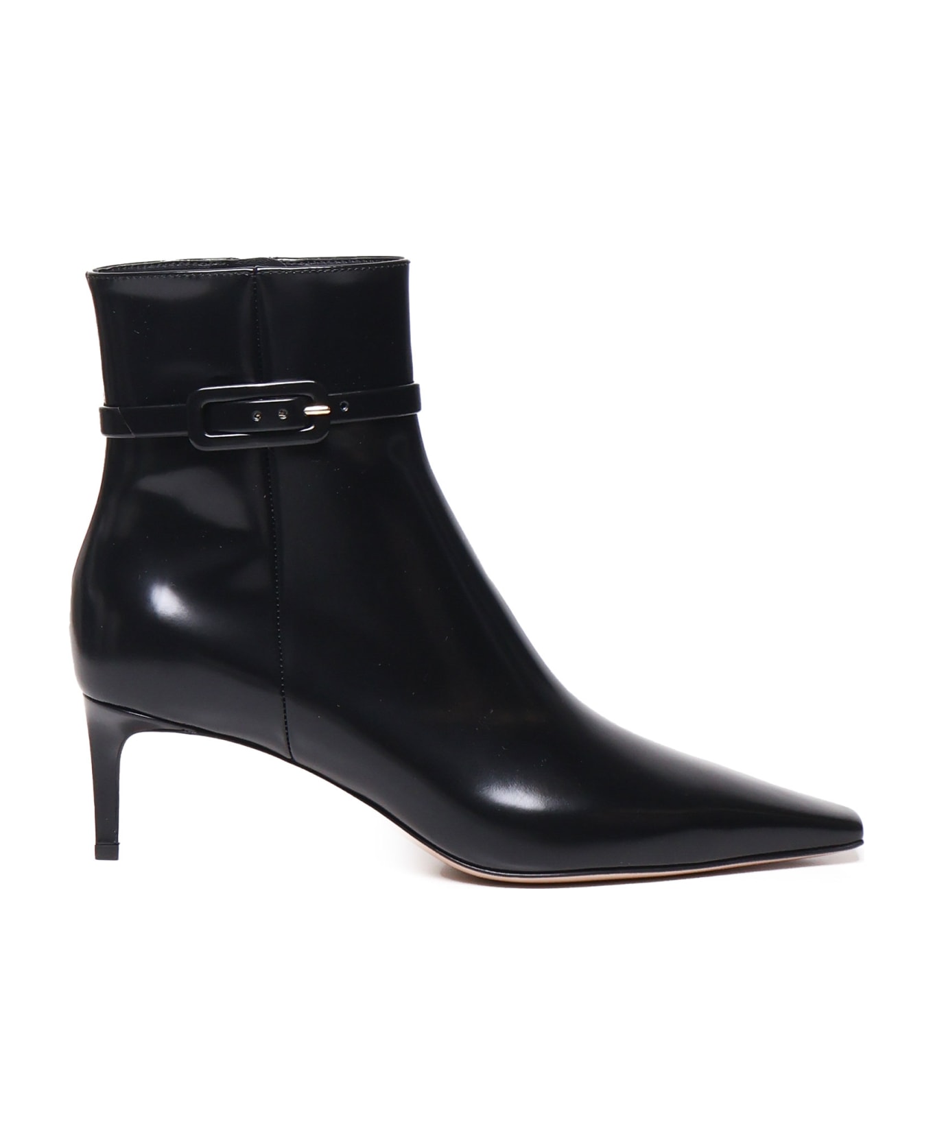 Gianvito Rossi Shiny Leather Ankle Boot - Black