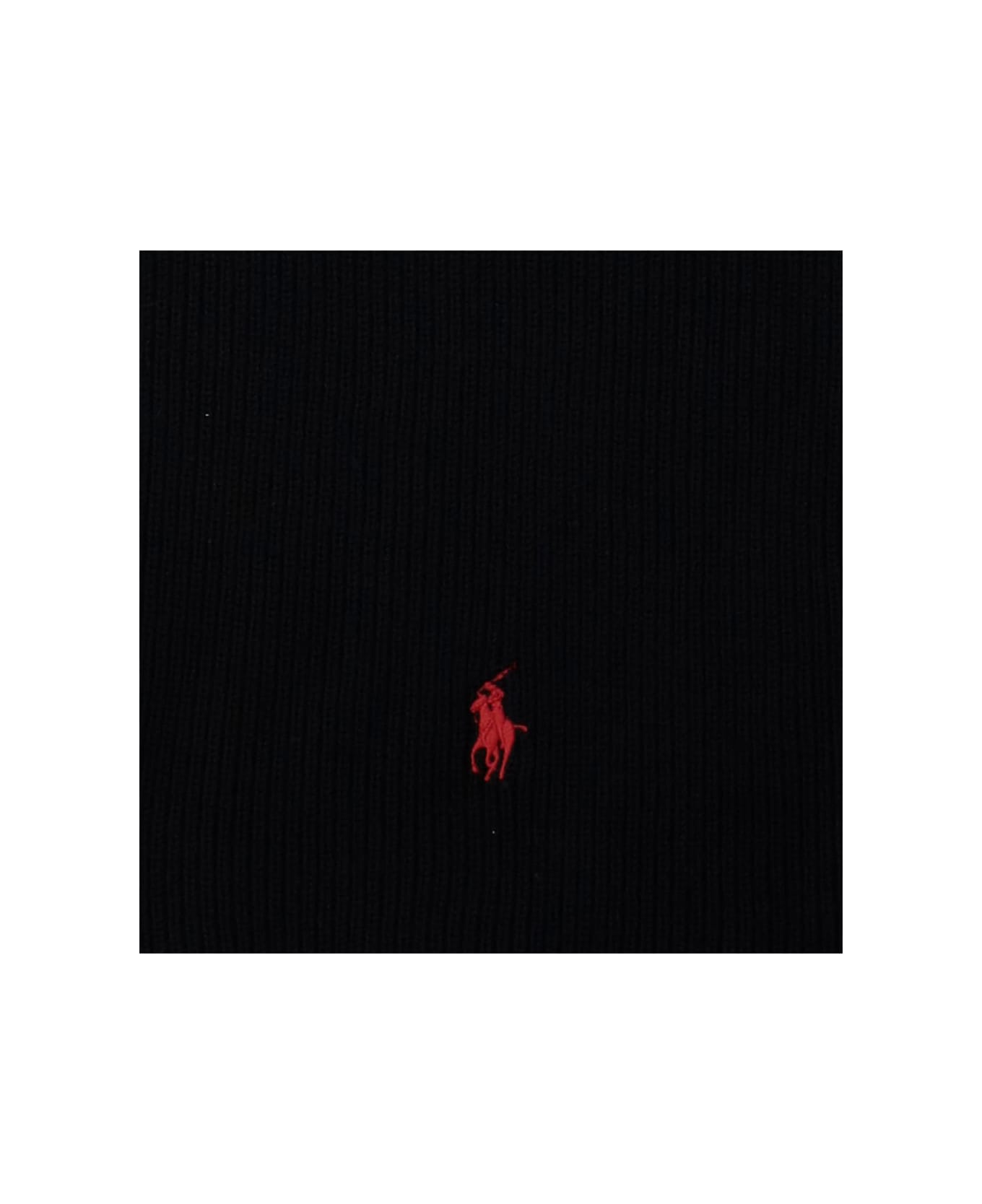 Ralph Lauren Wool Scarf With Logo - POLO BLACK