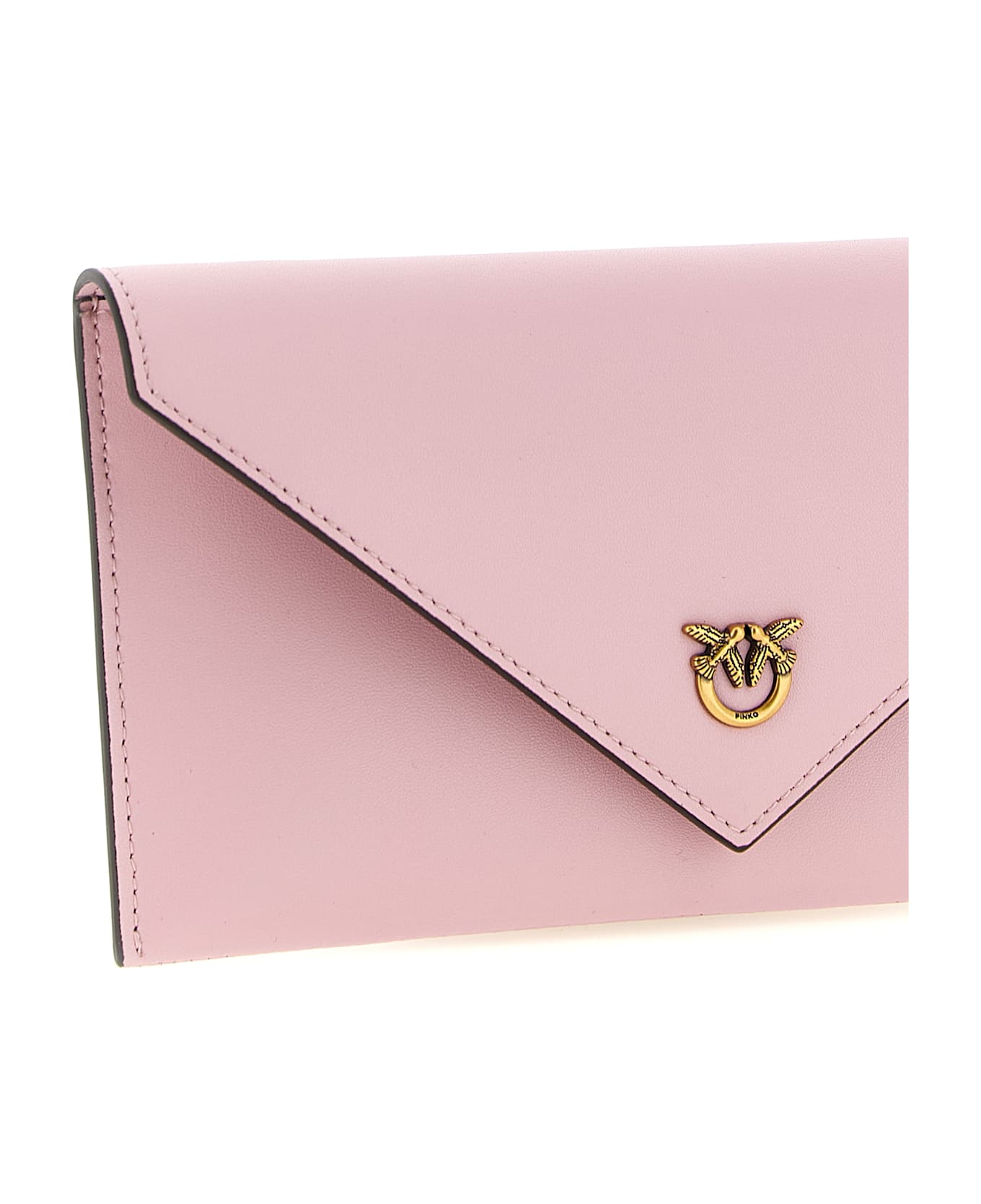 Pinko 'flat Mini' Wallet On Chain - Pink