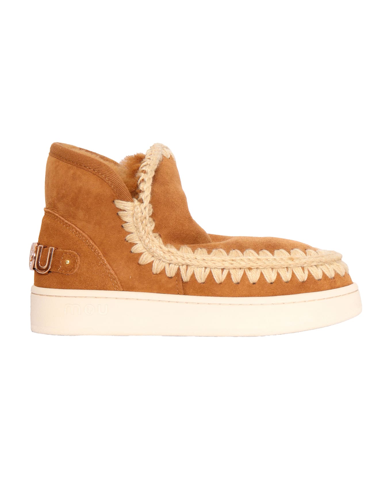 Mou New Eskimo Sneaker Suede - Letter Logo - BROWN