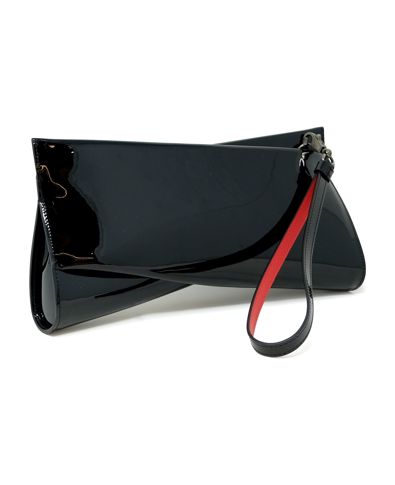 Christian Louboutin Black Patent Leather Loubitwist Clutch Bag - Black