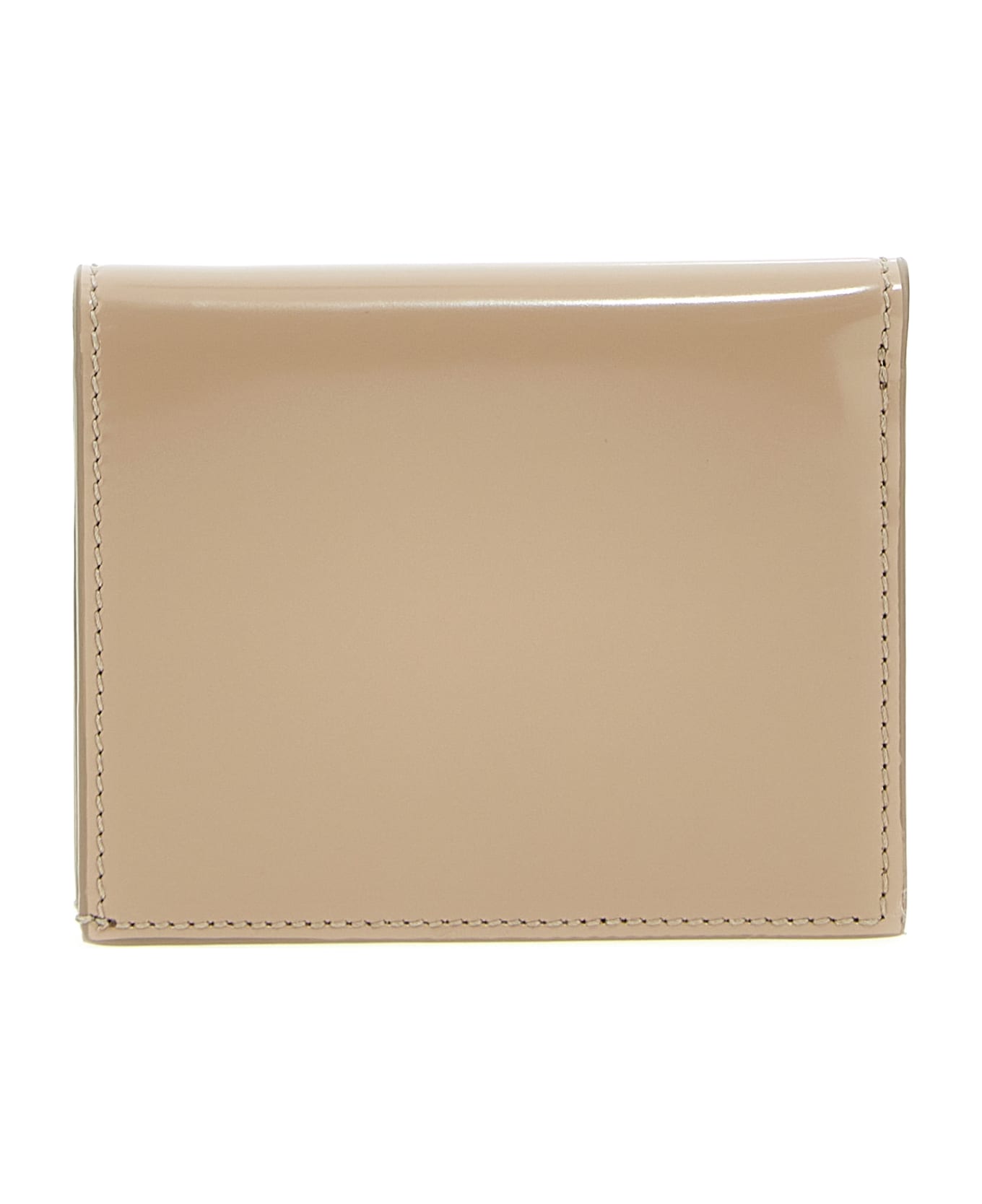 Ferragamo Patent Leather Wallet - Beige
