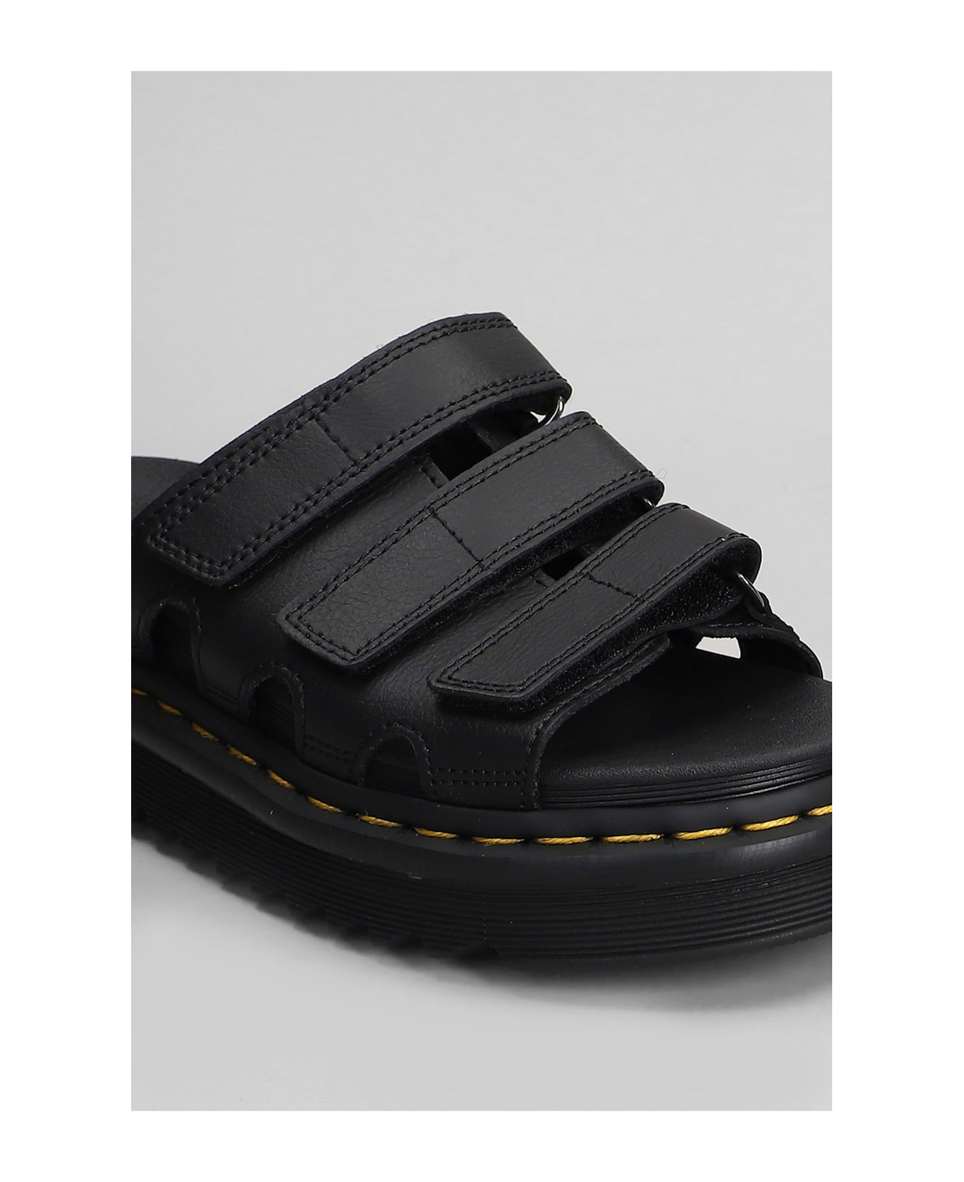 Dr. Martens Raine Slide Slipper-mule In Black Leather - black
