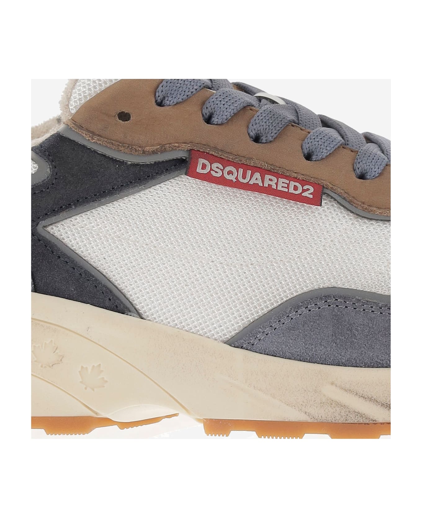 Dsquared2 Mesh And Leather Sprinter Sneakers With Logo - Red