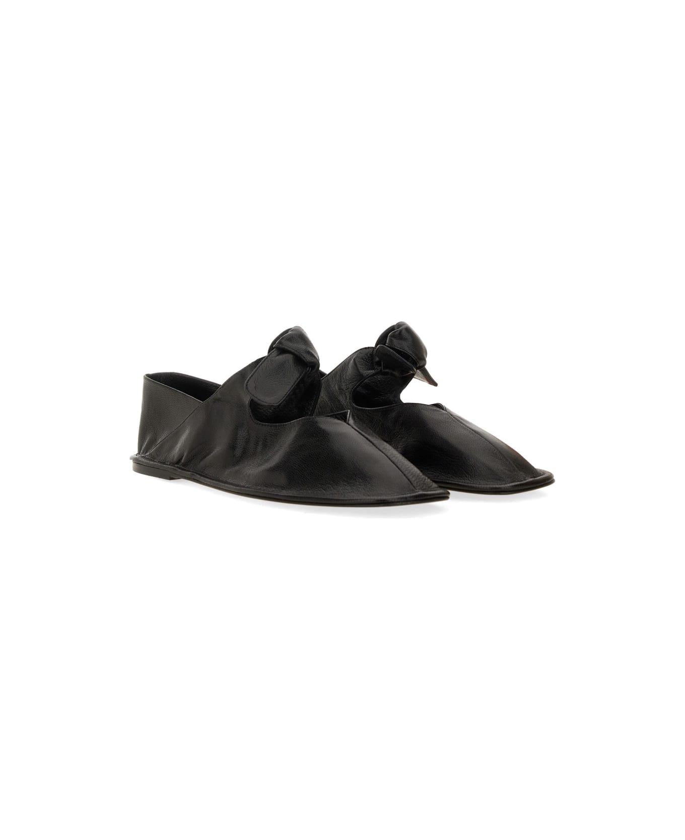 Hereu Leather Ballerina - BLACK